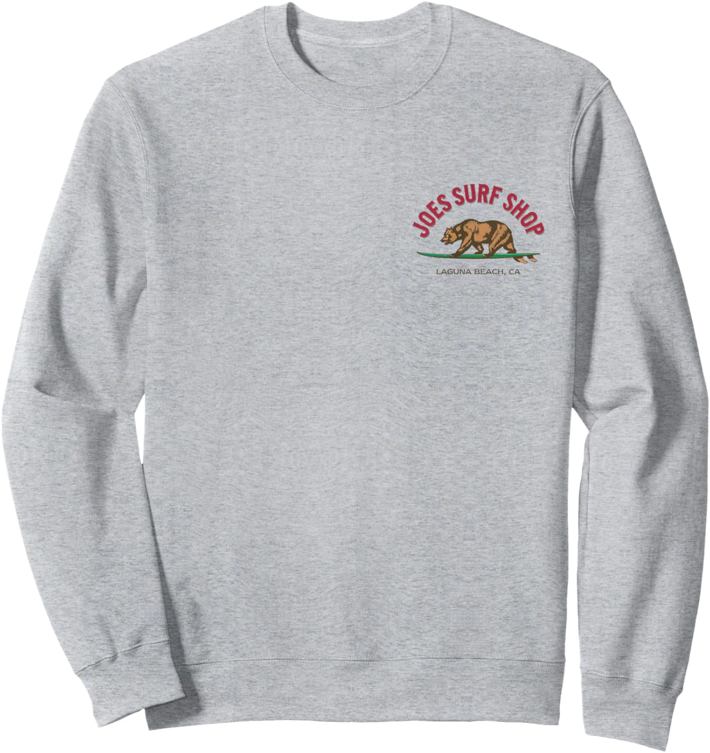 Joe's Surf Surfing Bear Color Logo Graphic Sweatshirt - Sweatshirt | Ash