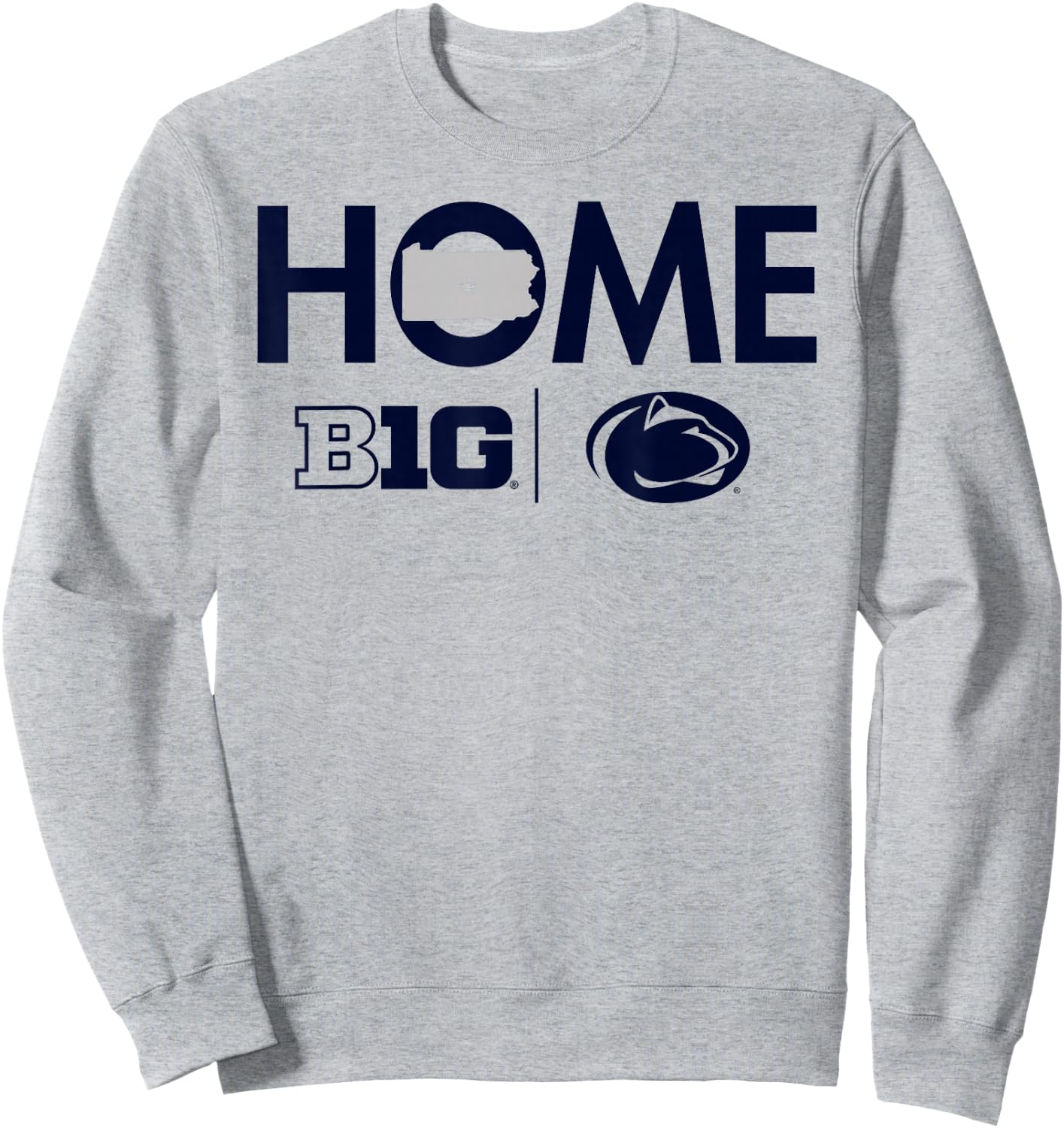 Penn State Nittany Lions Big 10 Home White Sweatshirt - Sweatshirt | Ash