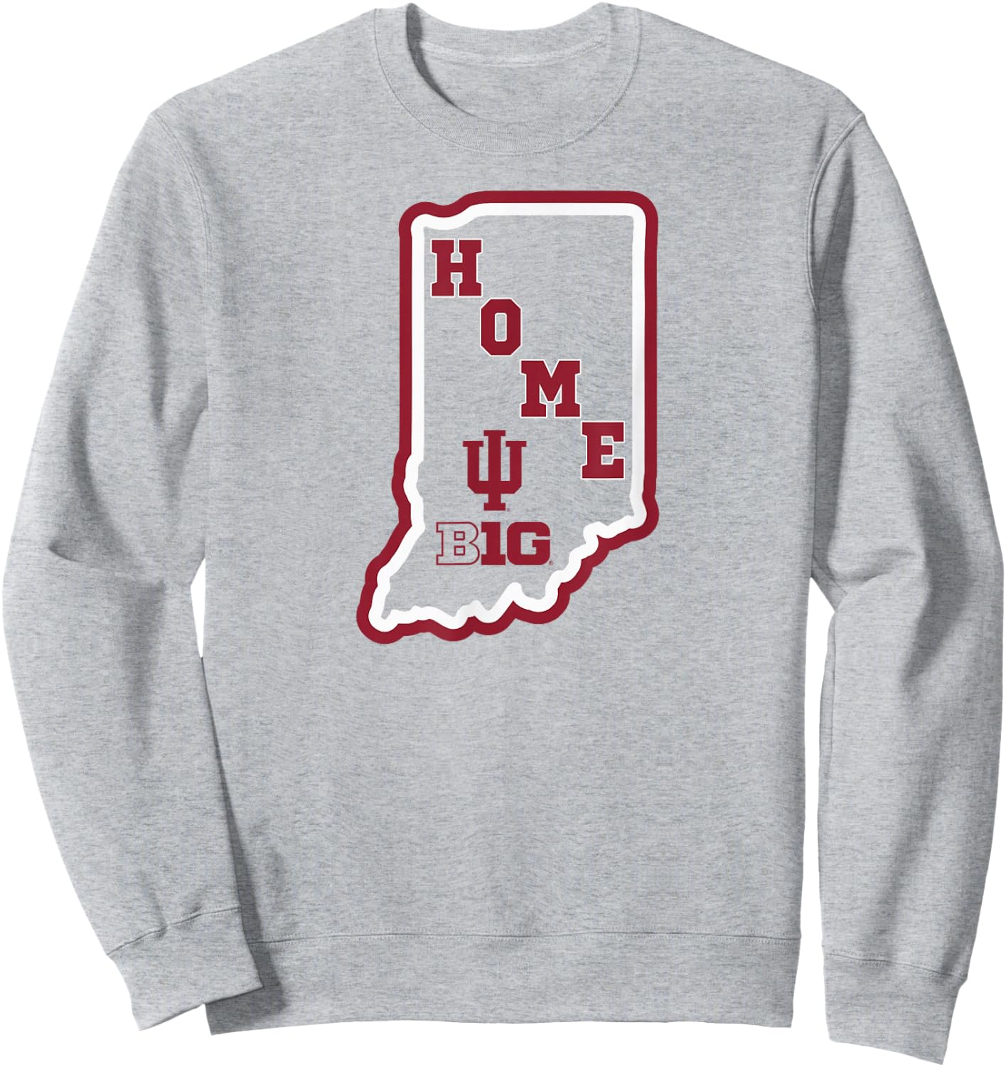 Indiana Hoosiers Big 10 Home State Gray Officially Licensed Sweatshirt - Sweatshirt | Ash