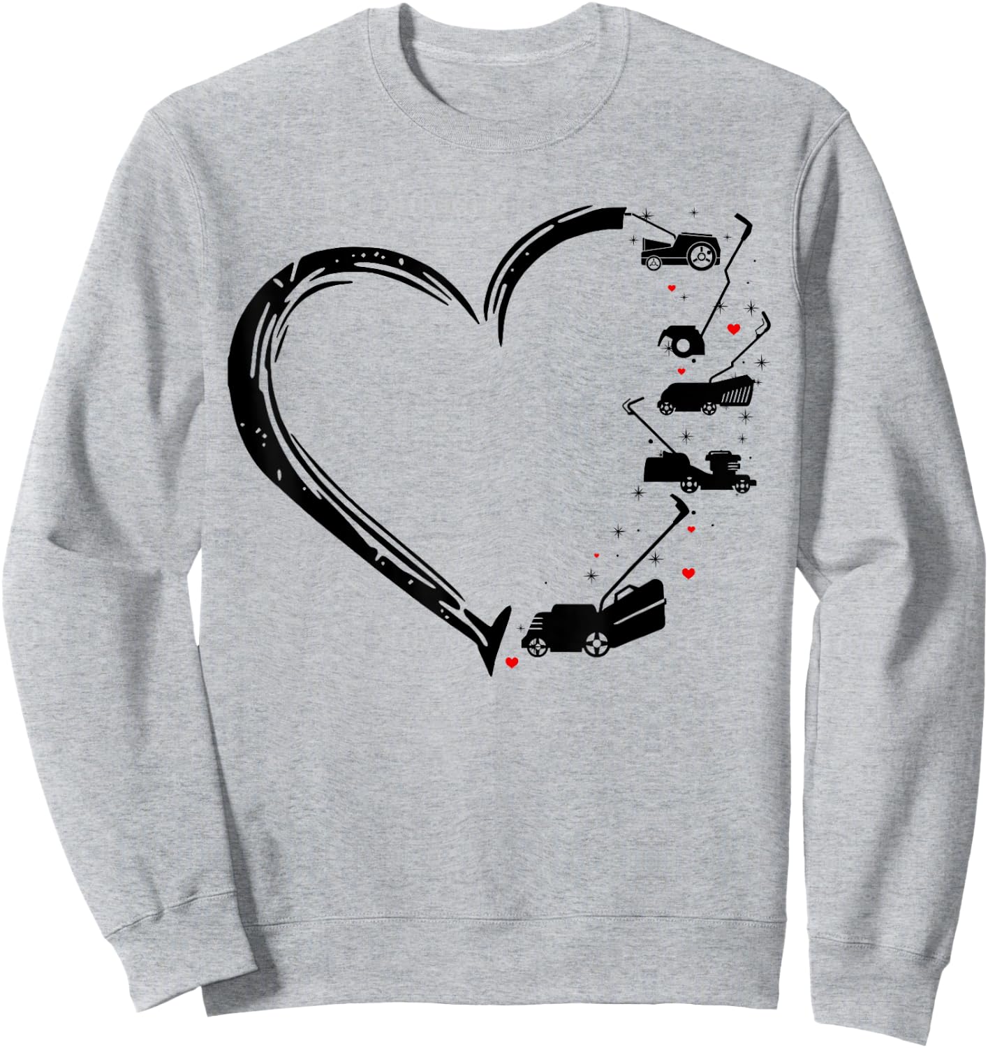Cute Love Mower Heart Shirt for Mower Mom Mower Player Gift Sweatshirt - Sweatshirt | Ash