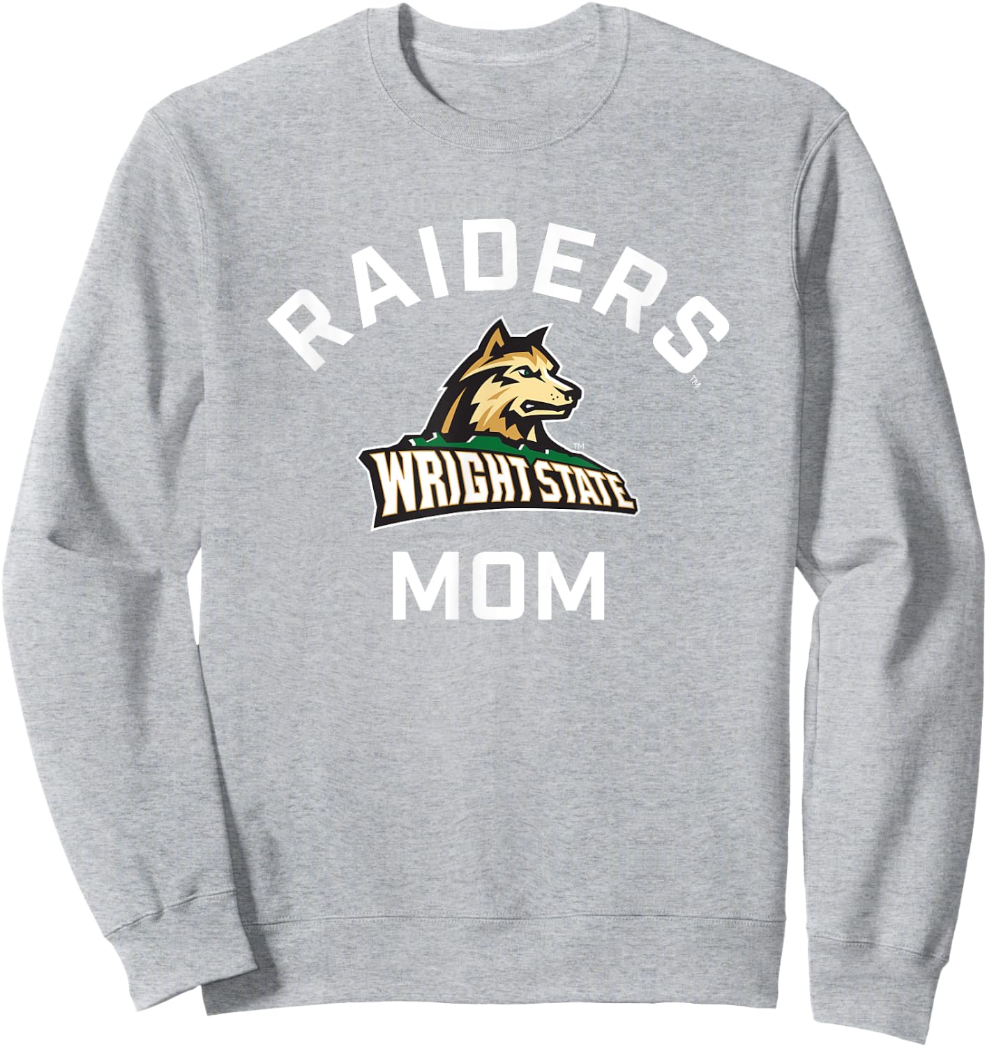 Wright State University WSU Raiders Arched Mom Sweatshirt - Sweatshirt | Ash