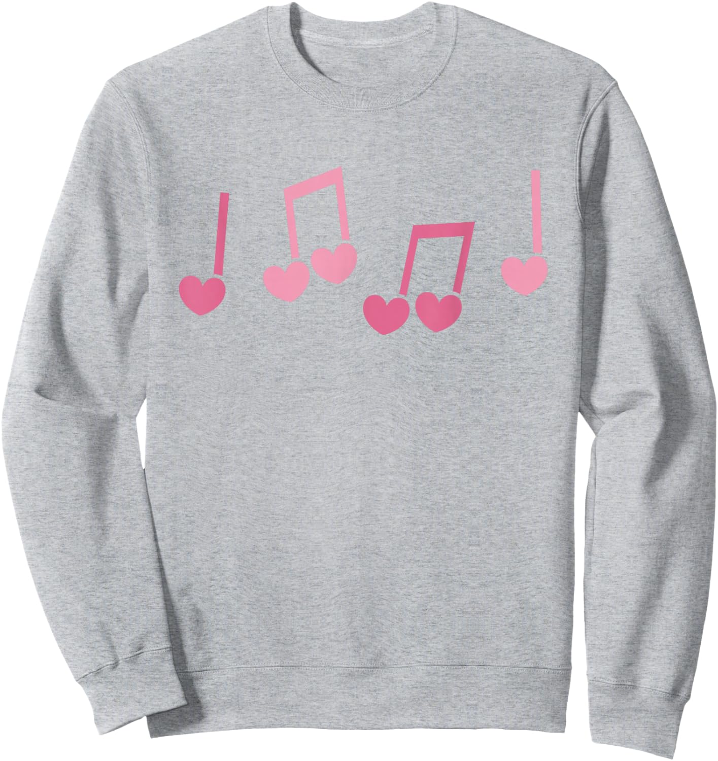 Music Heart Music Note Funny Musician Kids Girls Music Sweatshirt - Sweatshirt | Ash