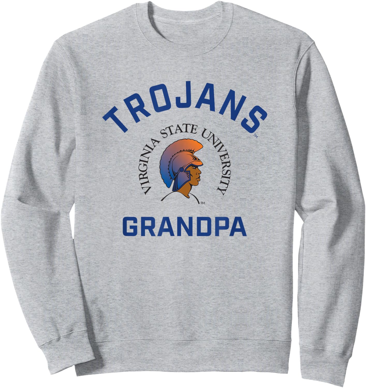 Virginia State University VSU Trojans Arched Grandpa Sweatshirt - Sweatshirt | Ash