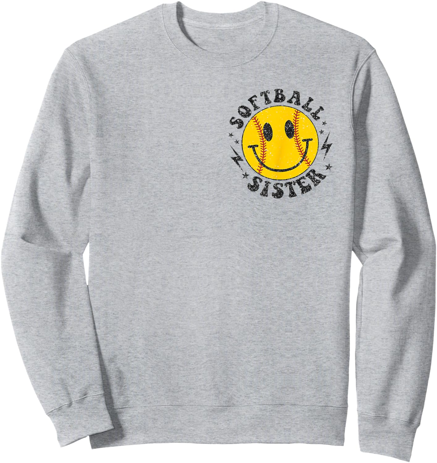 Funny I'm Just Here for the Snacks Softball Sister Shirt Sweatshirt - Sweatshirt | Ash