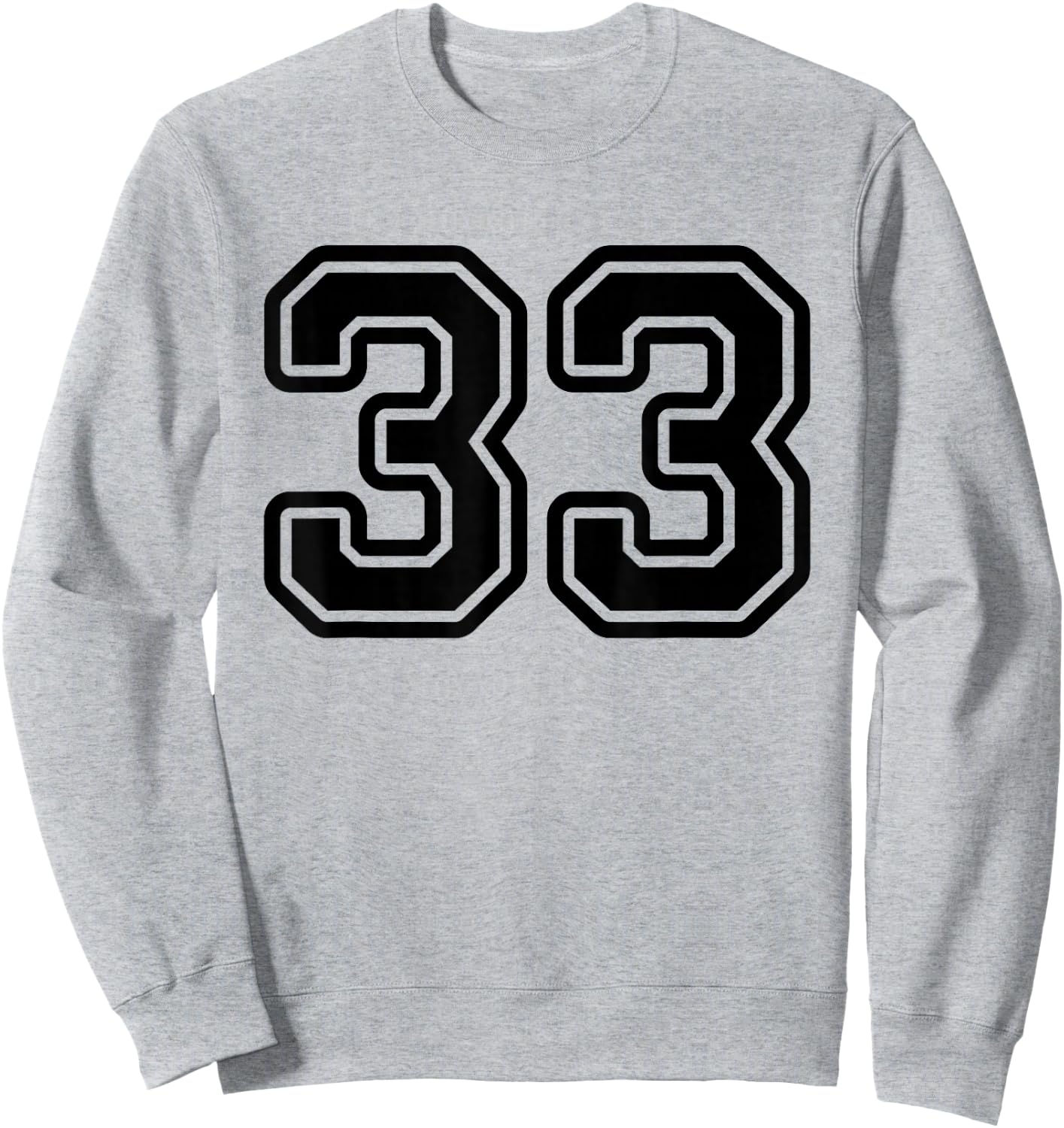 Number #33 Black Sport Varsity Number 33 Sweatshirt - Sweatshirt | Ash
