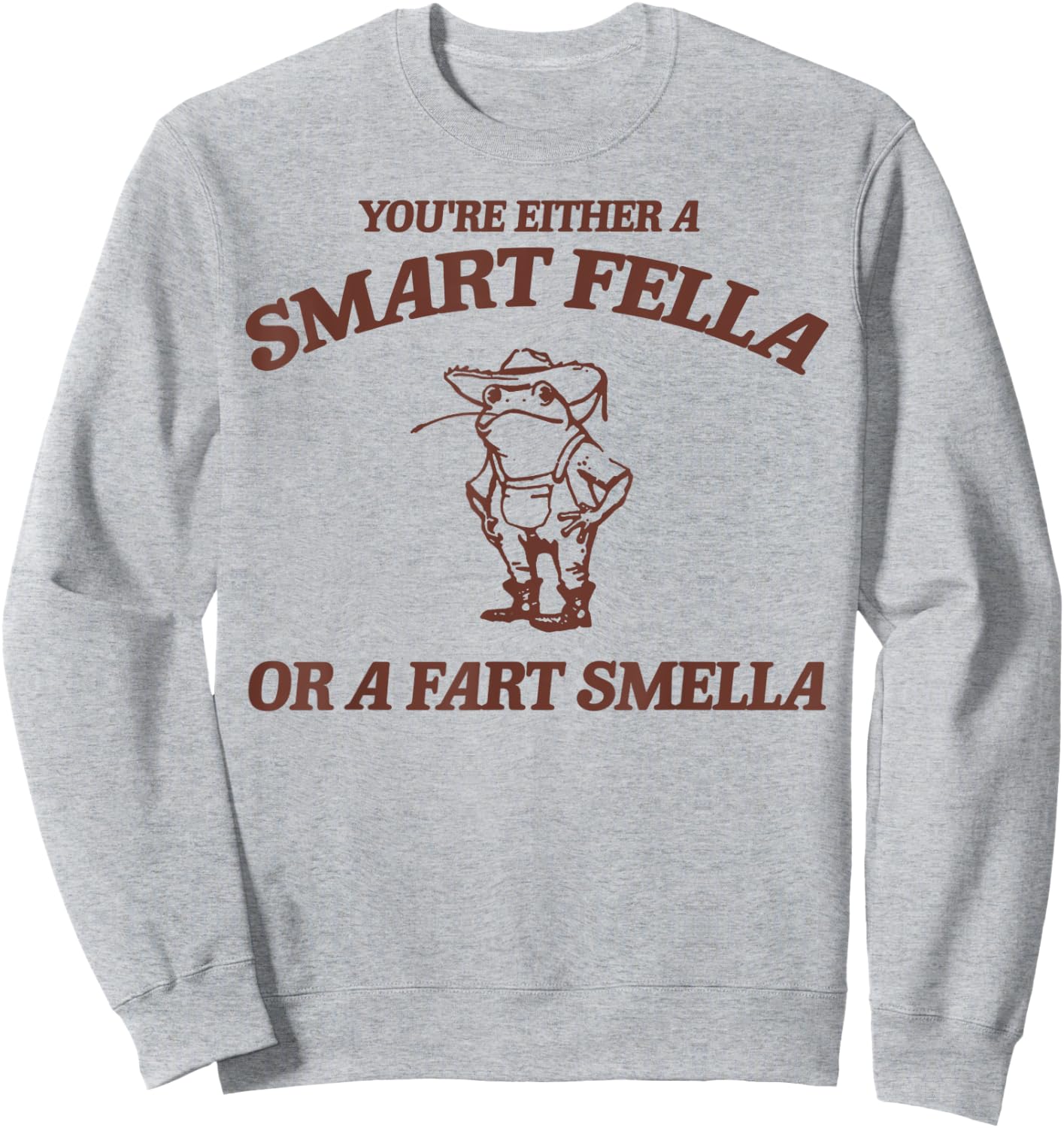 Are You A Smart Fella Or Fart Smella Vintage Frog Sweatshirt - Sweatshirt | Ash
