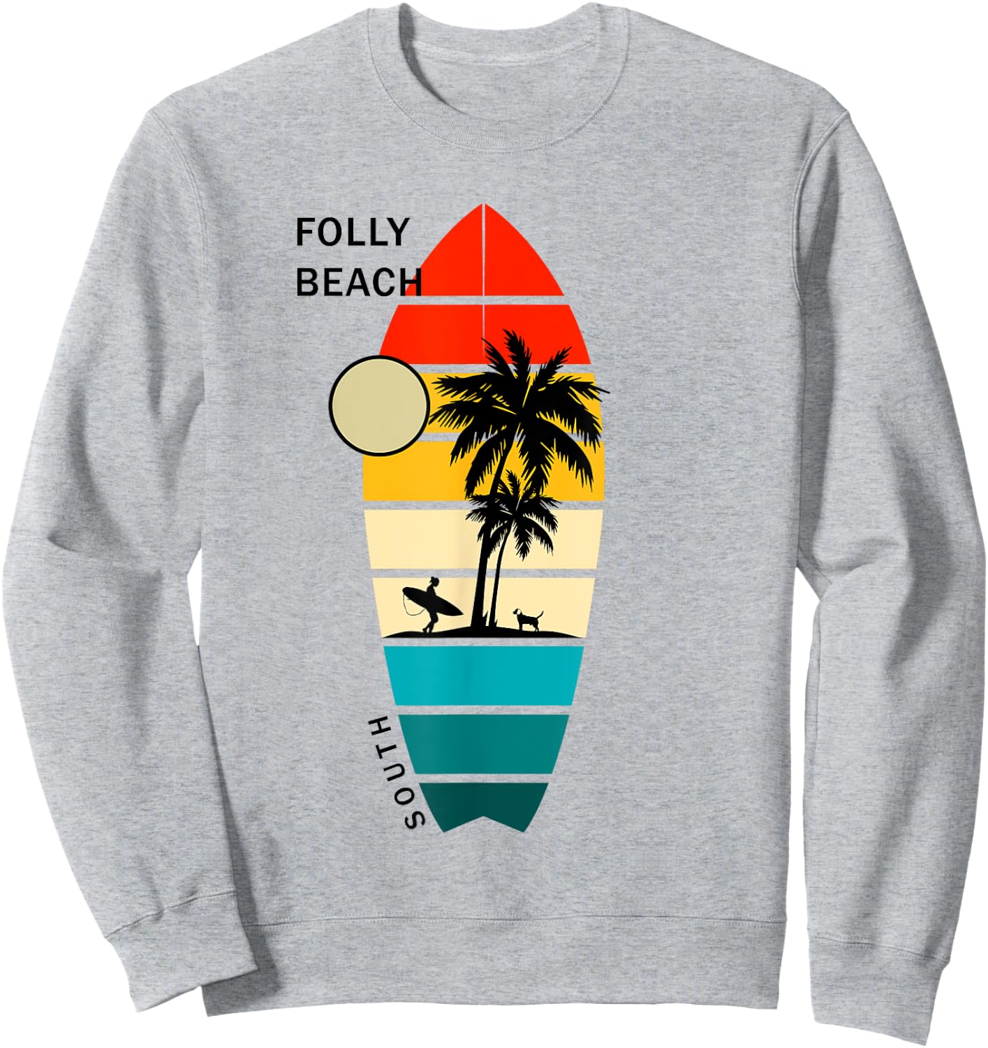 Retro Folly Beach South Carolina Surfboarders Surfers Men Women Kids Sweatshirt - Sweatshirt | Ash
