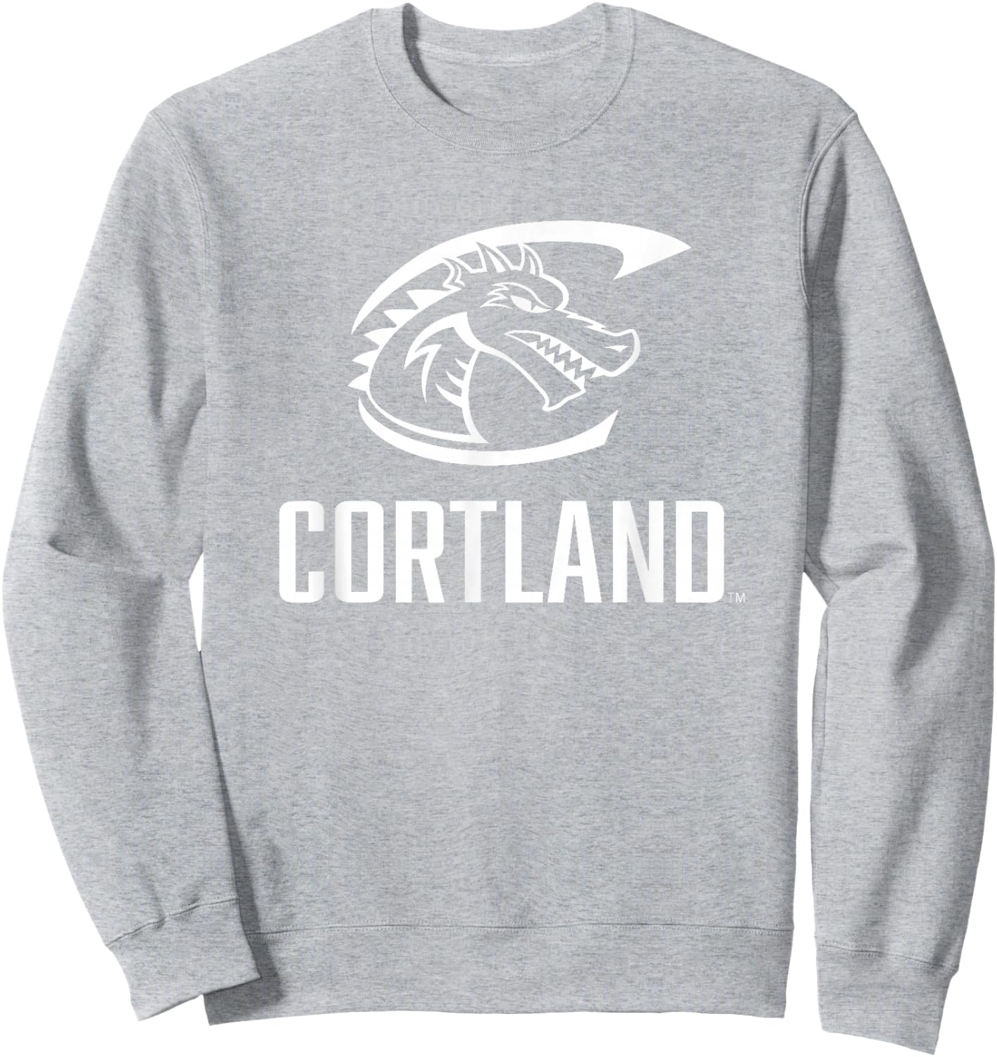 SUNY Cortland Red Dragons Stacked Logo Sweatshirt - Sweatshirt | Ash