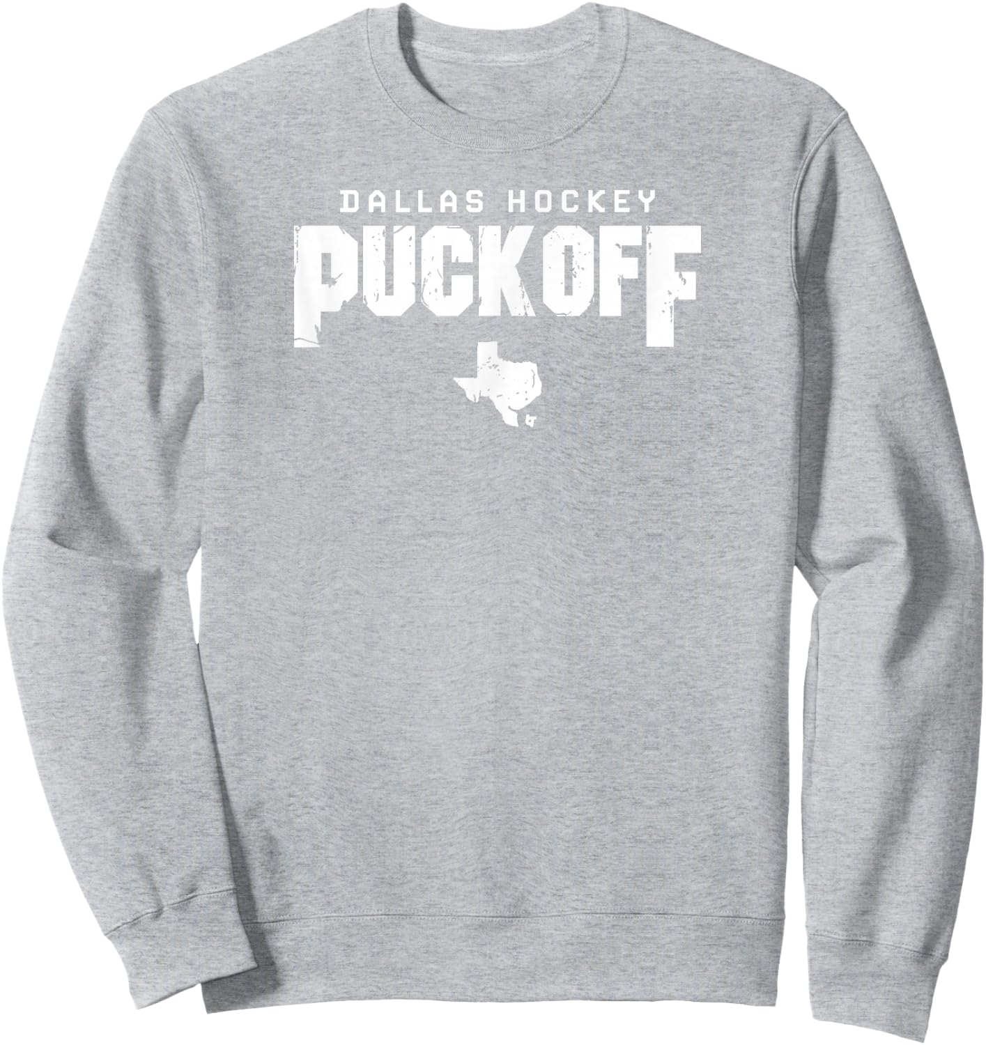 Puck Off - Dallas Hockey Sweatshirt - Sweatshirt | Ash