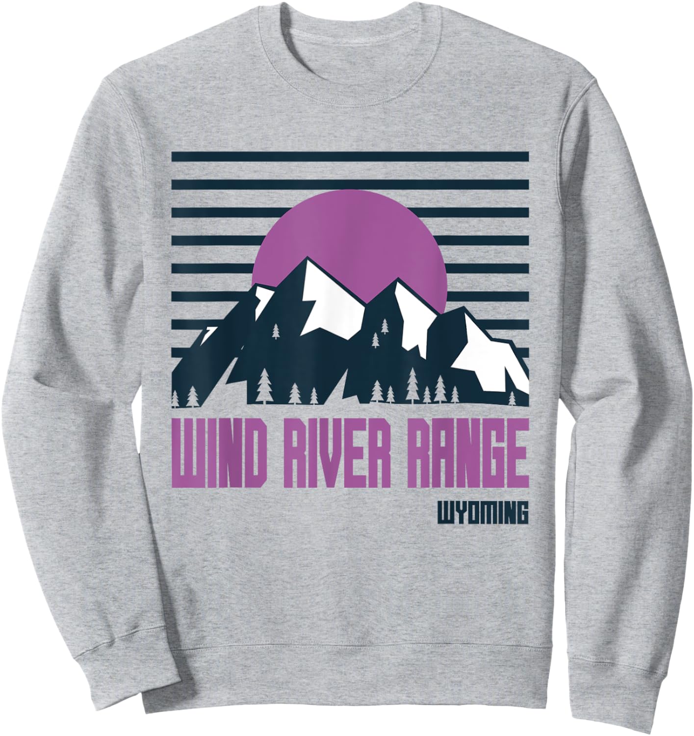 Wind River Range Mountains Wyoming Hiking Outdoors Sweatshirt - Sweatshirt | Ash
