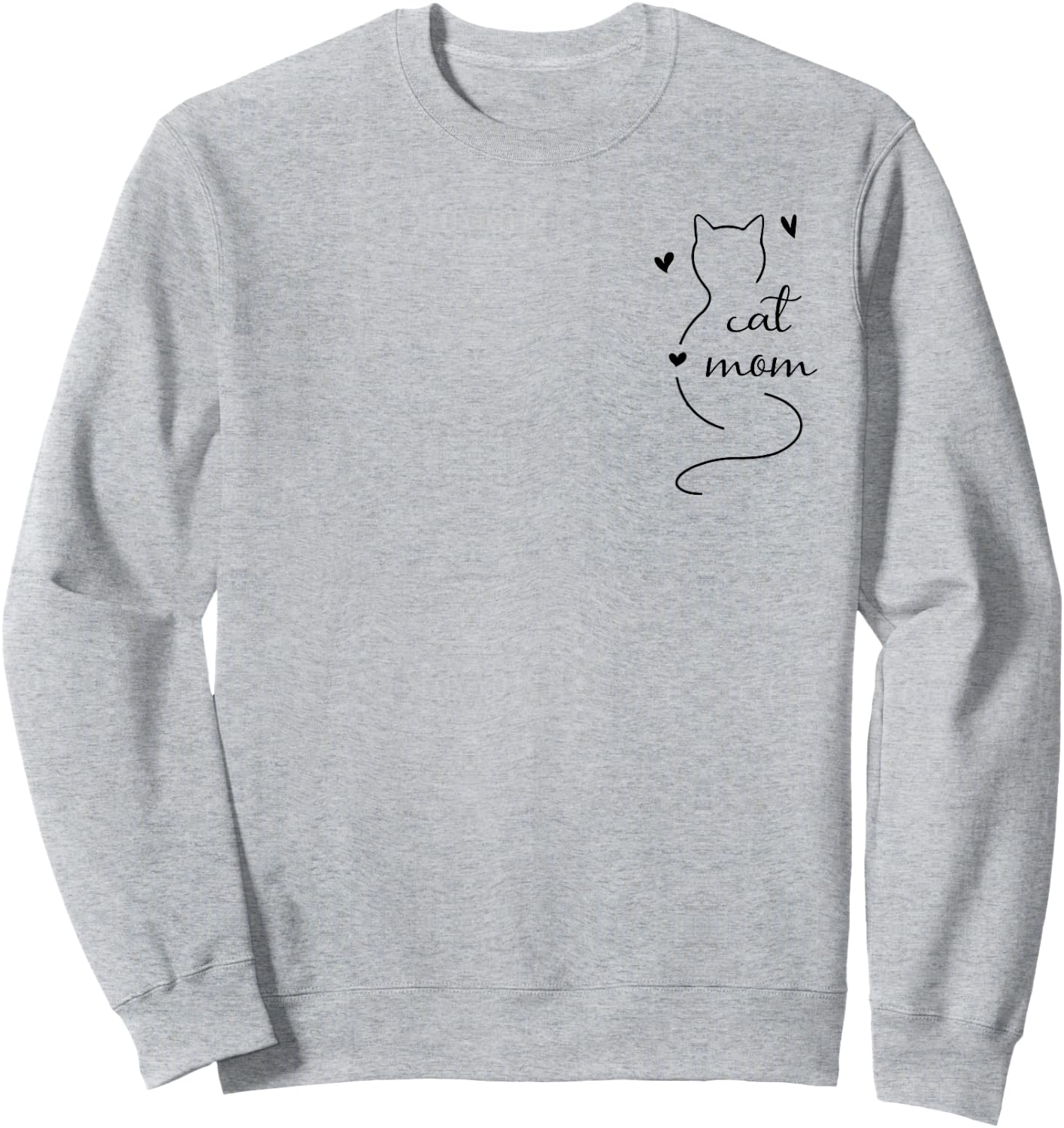New 2025 Minimalistic Cat Mom Sweatshirt - Sweatshirt | Ash