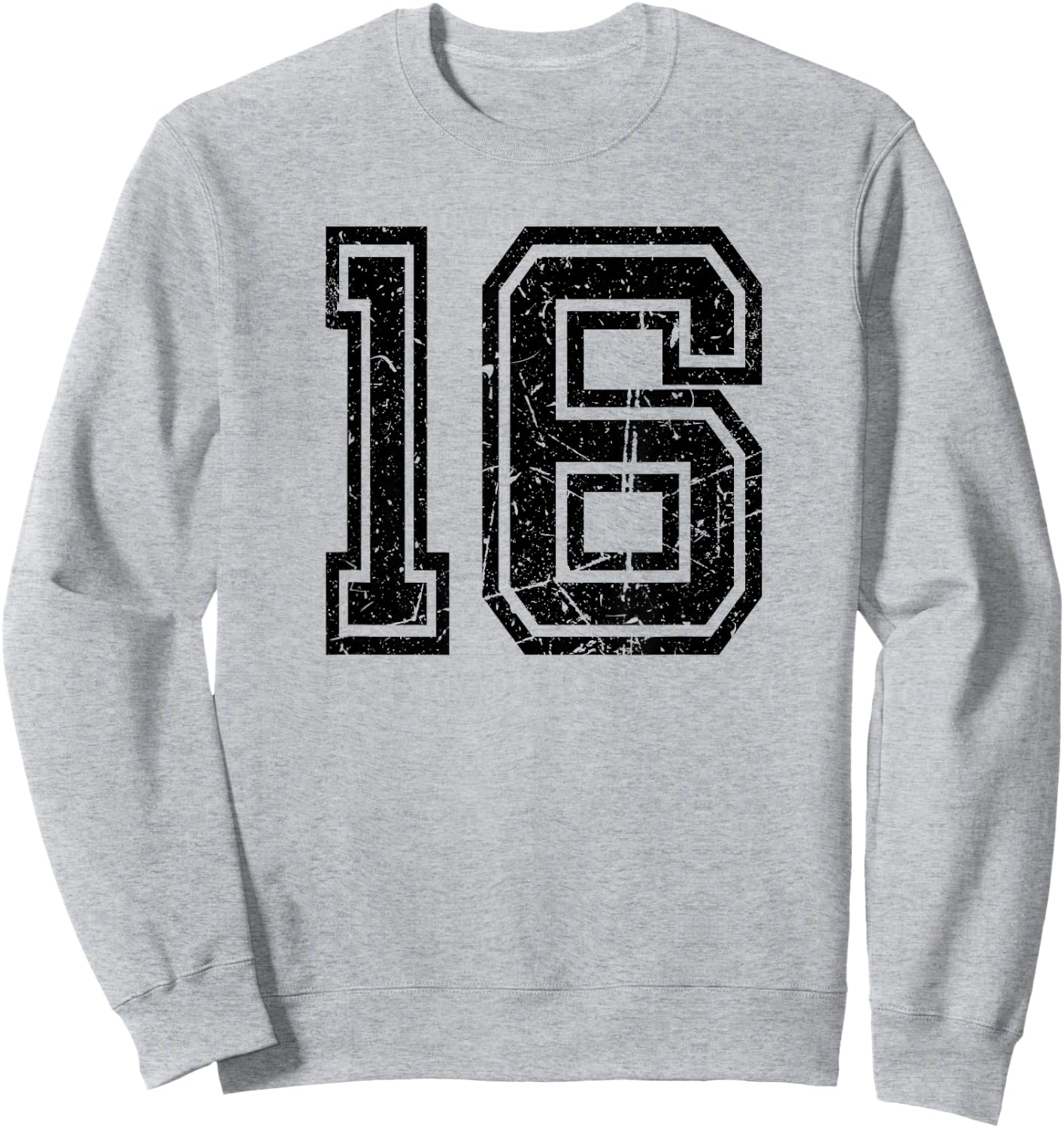 Retro Number #16 Sport Black Number Sweatshirt - Sweatshirt | Ash