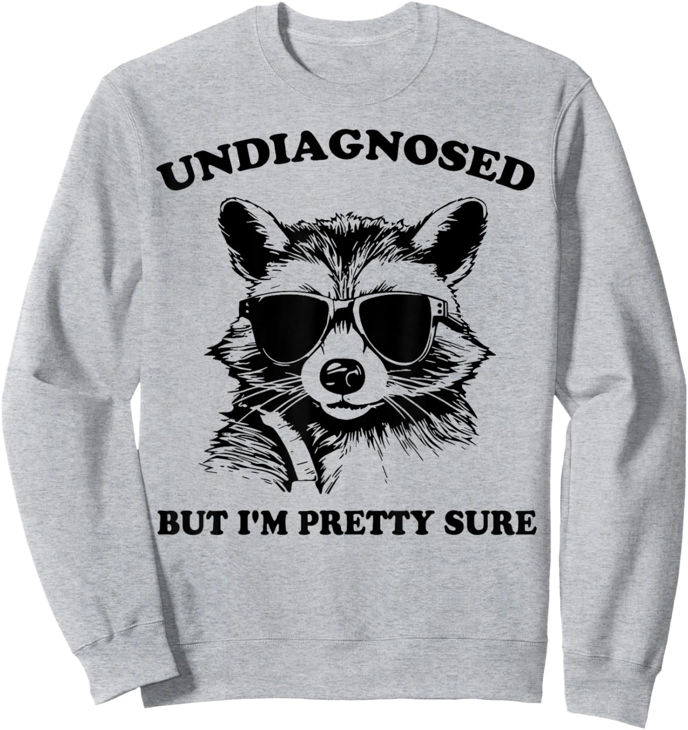 Undiagnosed But I'm Pretty Sure Funny Vintage Raccoon Sweatshirt - Sweatshirt | Ash