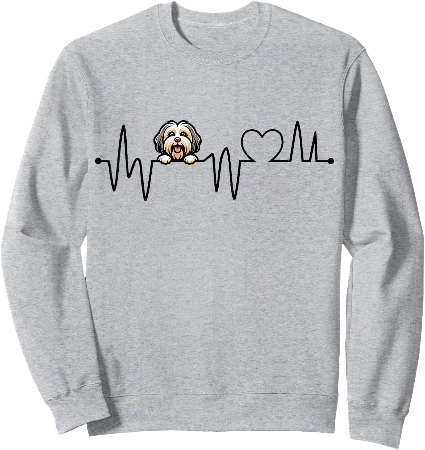 Havanese Heartbeat - Men Women Kids Havanese Lover Sweatshirt - Sweatshirt | Ash