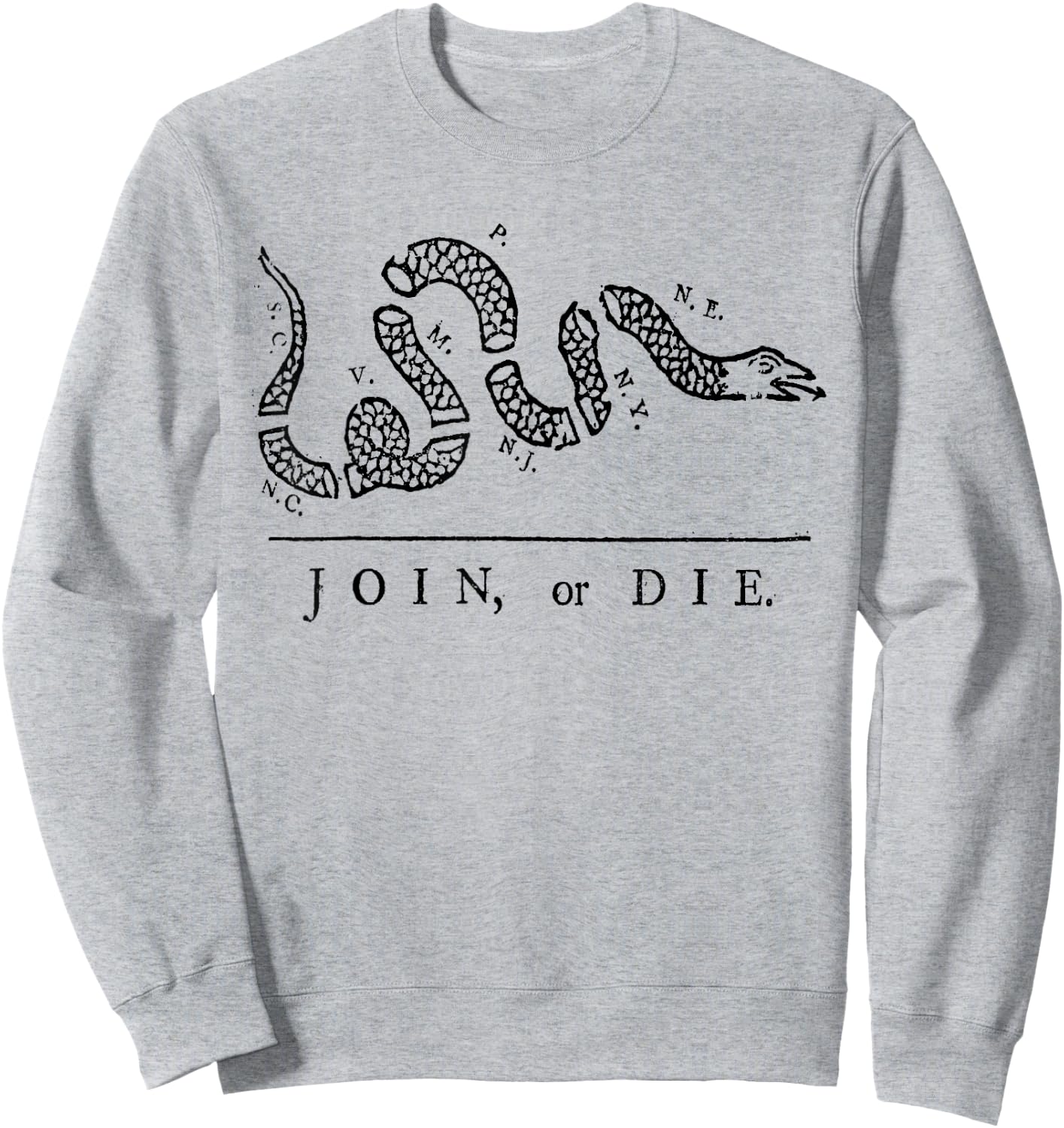 Join or Die with black snake Sweatshirt - Sweatshirt | Ash