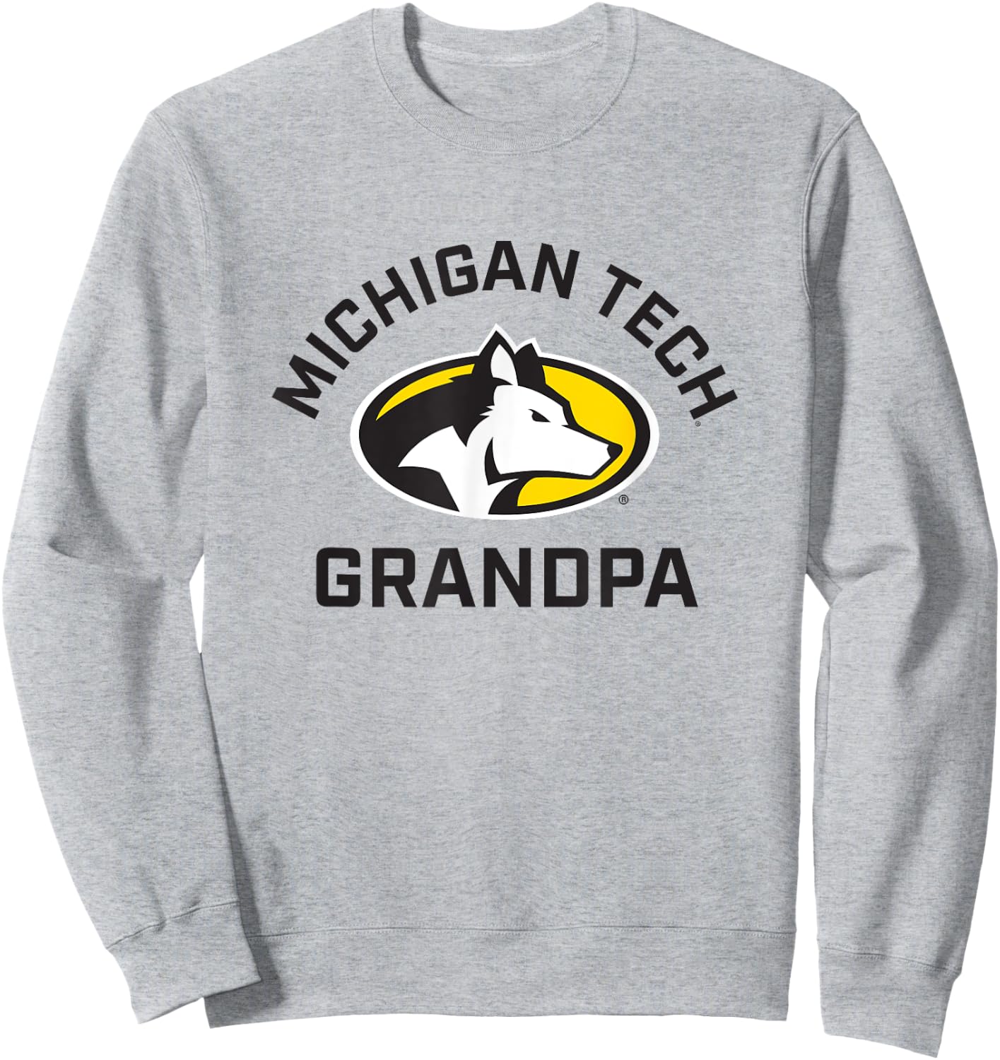 Michigan Tech Huskies Arched Grandpa Sweatshirt - Sweatshirt | Ash