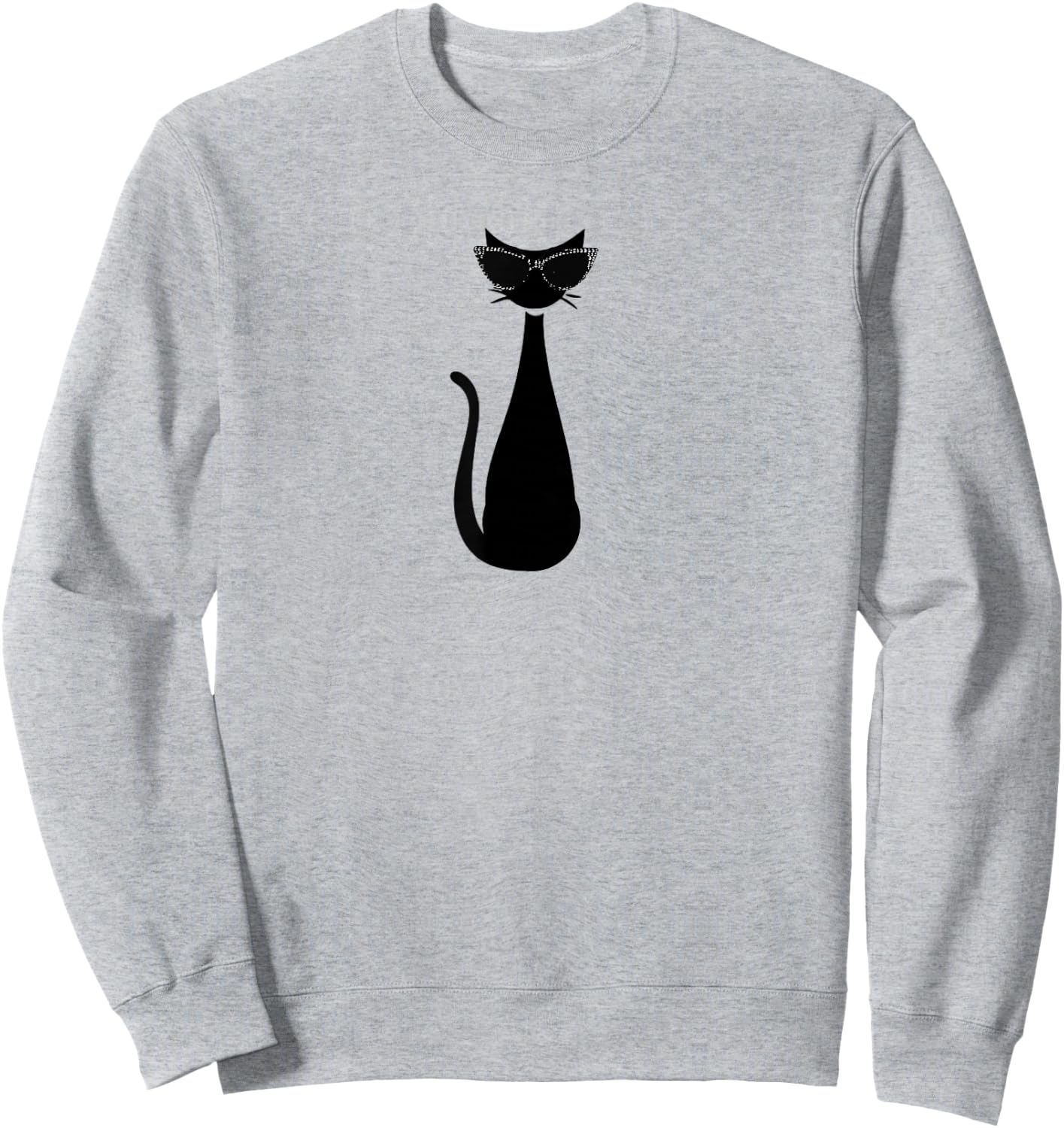 Retro Vintage Mod Atomic Black Cat Eye Eyeglasses Rockabilly Sweatshirt - Sweatshirt | Ash