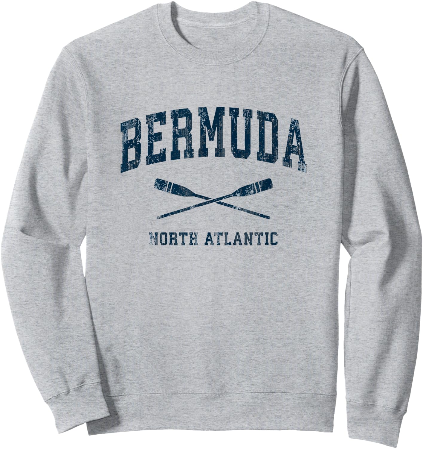 Bermuda Vintage Nautical Paddles Sports Oars Sweatshirt - Sweatshirt | Ash