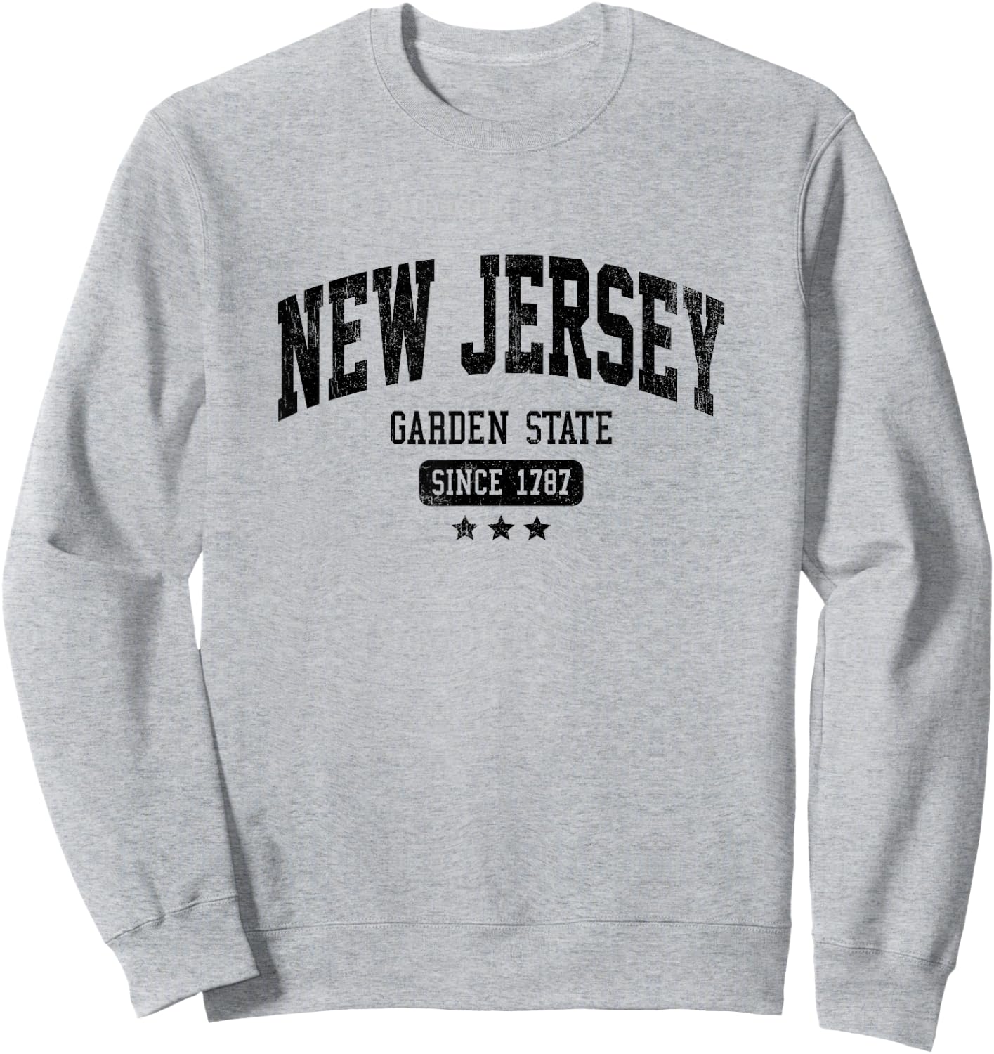 Vintage New Jersey The Garden State NJ USA Weathered Dark Sweatshirt - Sweatshirt | Ash