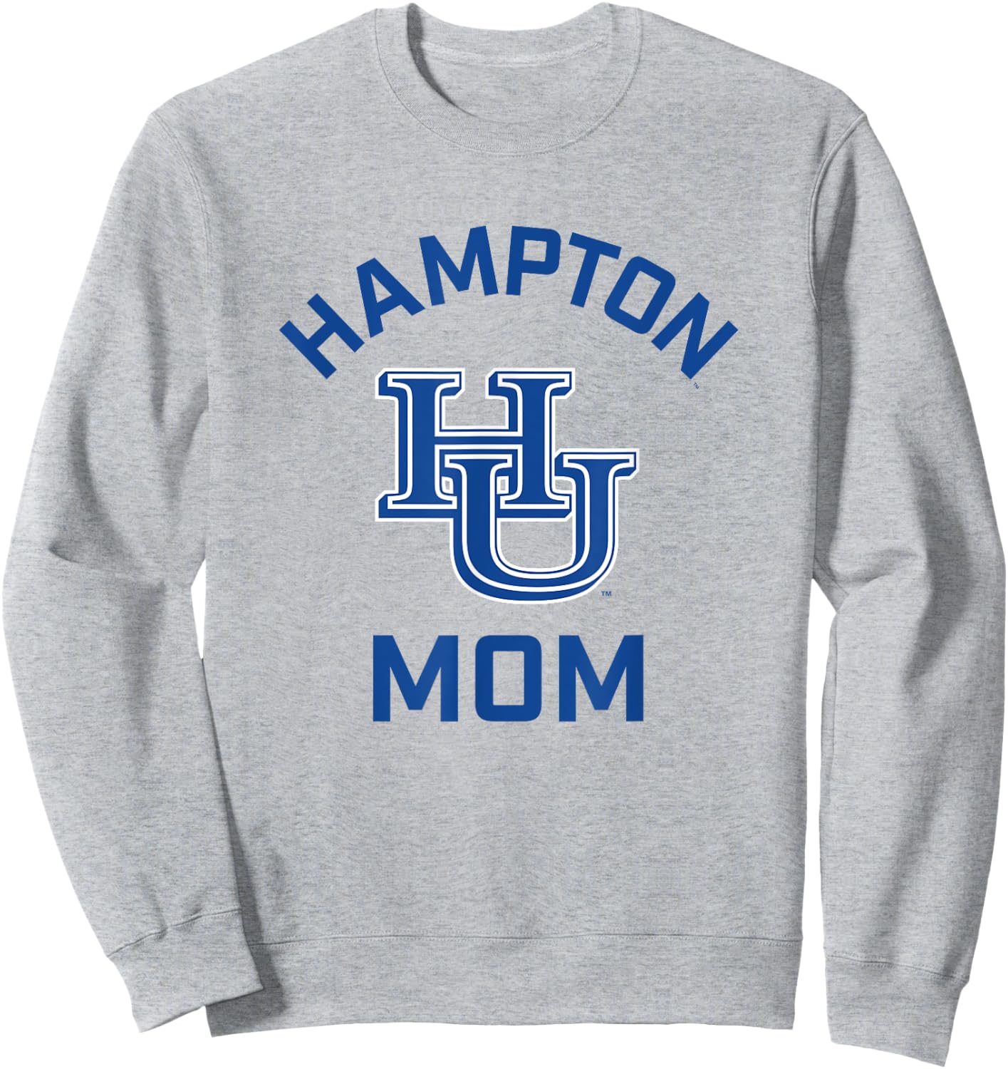 Hampton University Pirates Arched Mom Sweatshirt - Sweatshirt | Ash