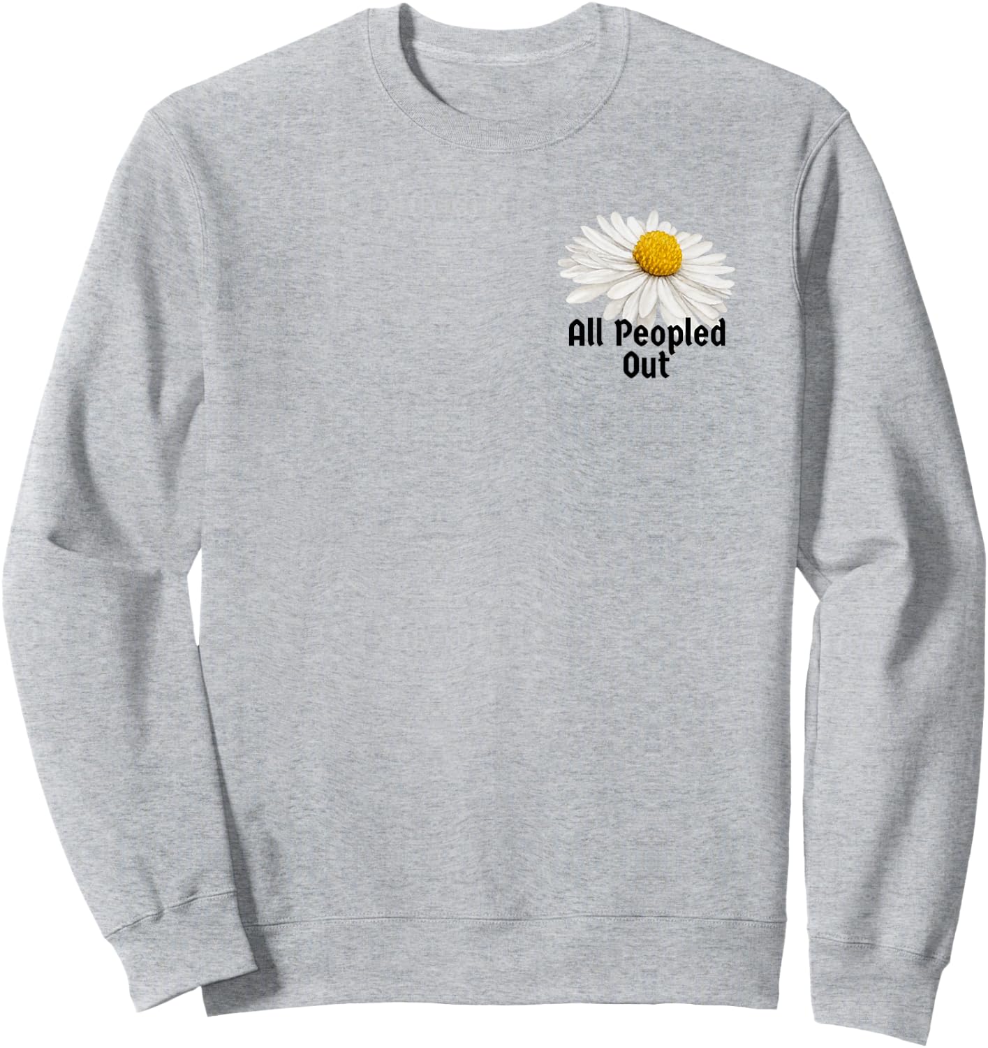 Vintage Botanical Saying All Peopled Out Men Sweatshirt - Sweatshirt | Ash