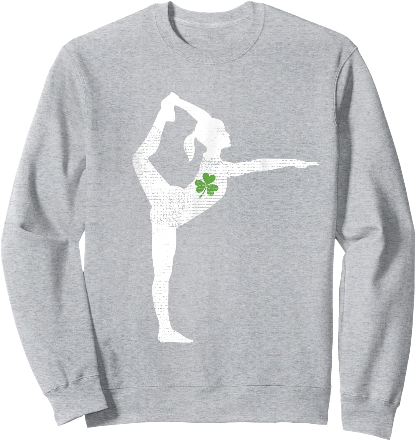 Gymnastics Lovers Green Shamrock Leaf St Patricks Day Sweatshirt - Sweatshirt | Ash