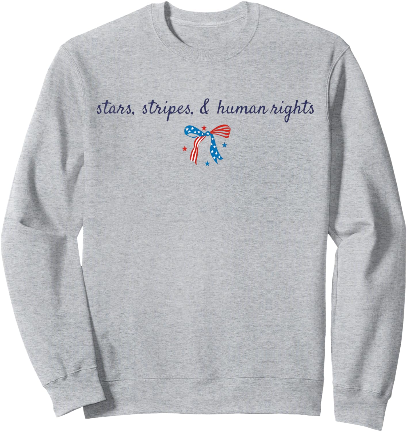 Stars And Stripes And Human Rights 4th Of July Bow Coquette Sweatshirt - Sweatshirt | Ash