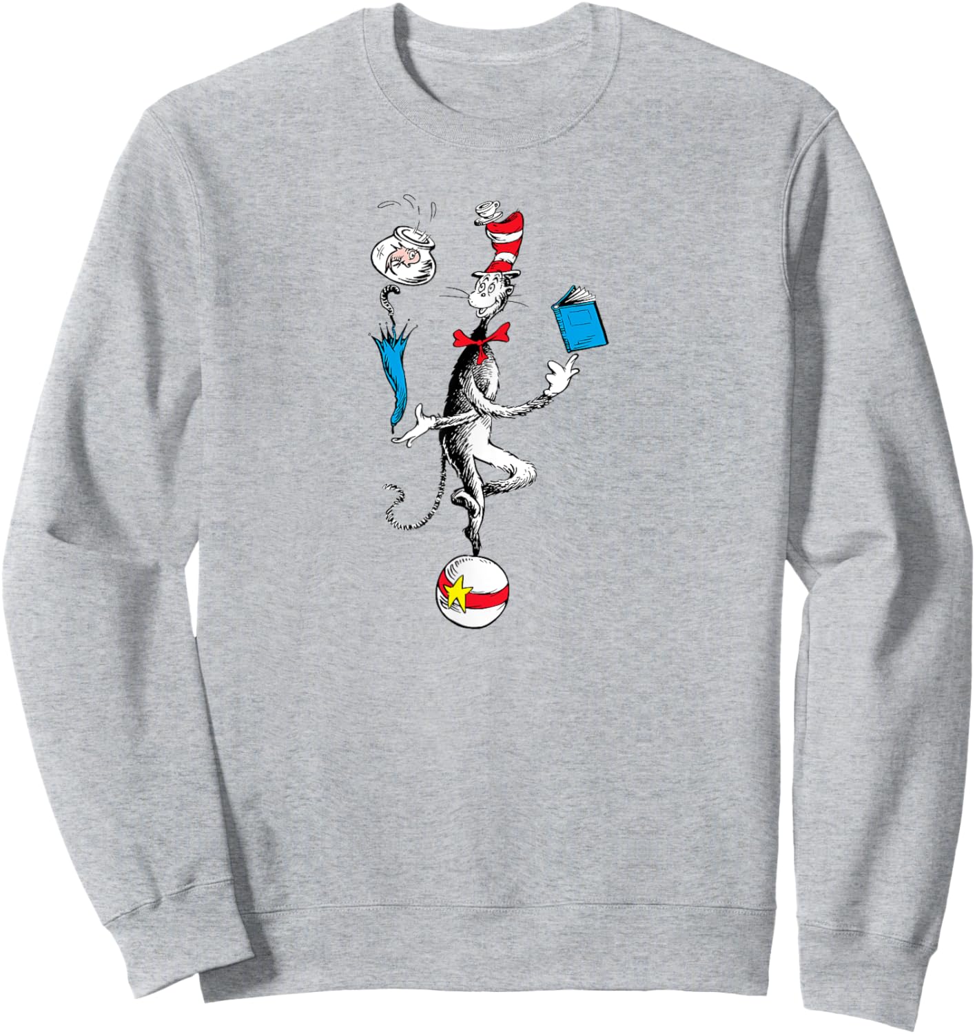 Dr. Seuss The Cat in the Hat Balancing Act Sweatshirt - Sweatshirt | Ash