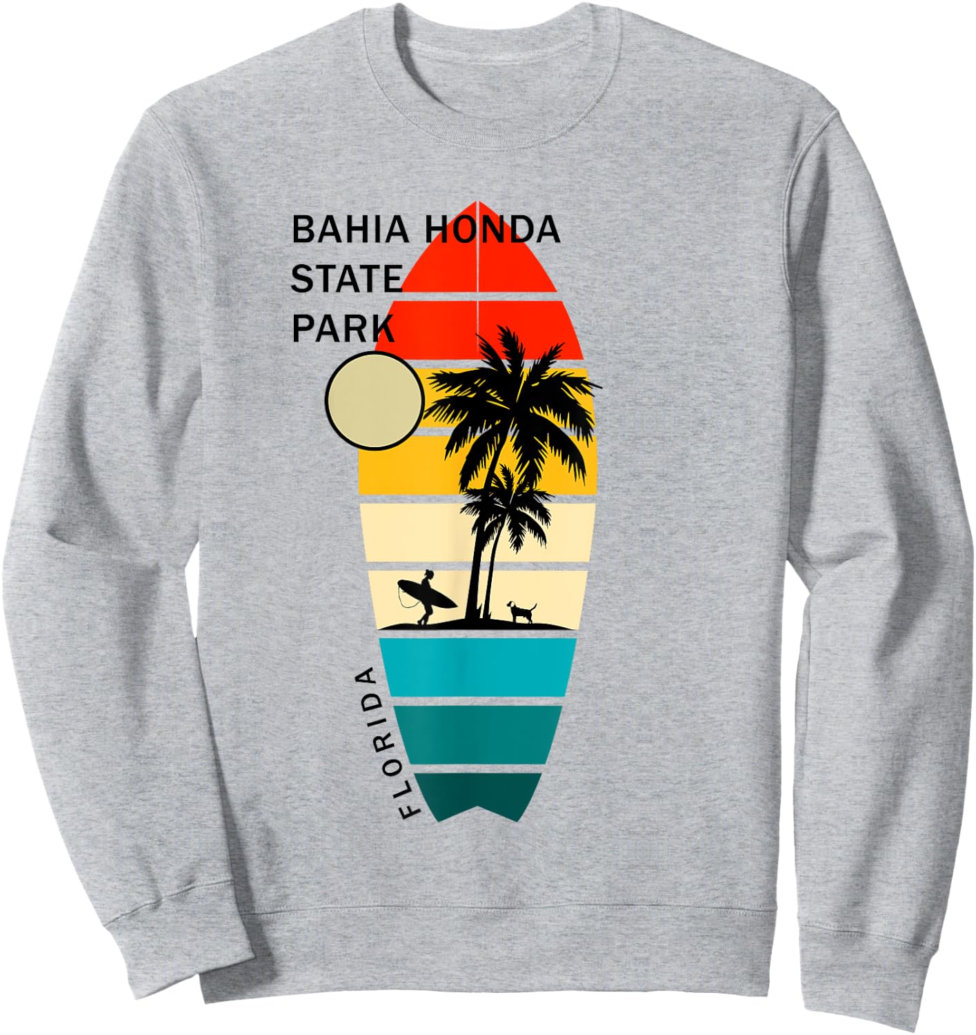 Retro Bahia Honda State Park Florida Surfboarders Surfers Sweatshirt - Sweatshirt | Ash