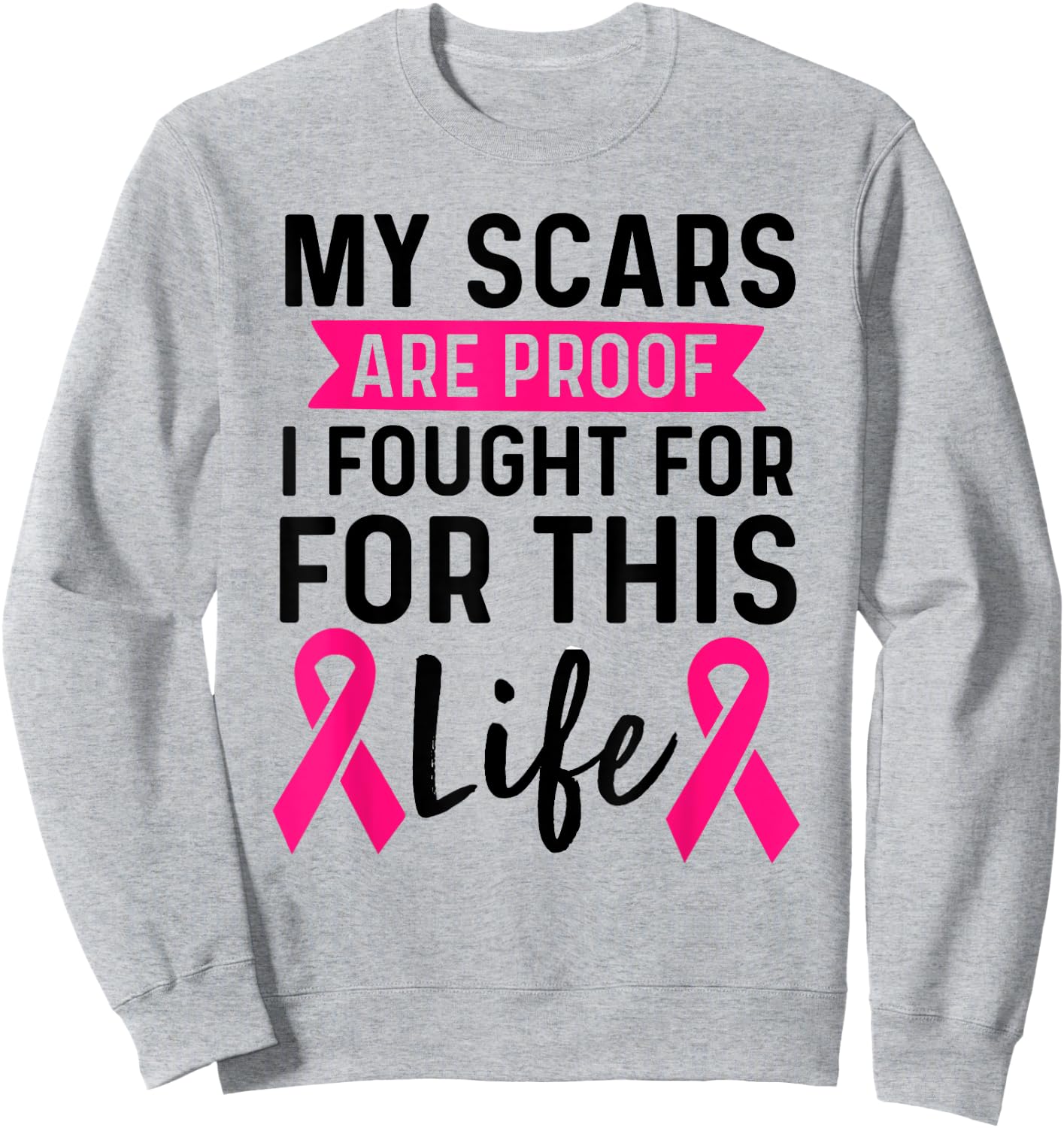 Breast Cancer Warrior Mastectomy Surgery Sweatshirt - Sweatshirt | Ash