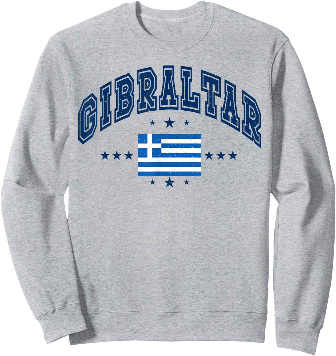 Retro Gibraltar Men Women Athletic Throwback Flag Sweatshirt - Sweatshirt | Ash