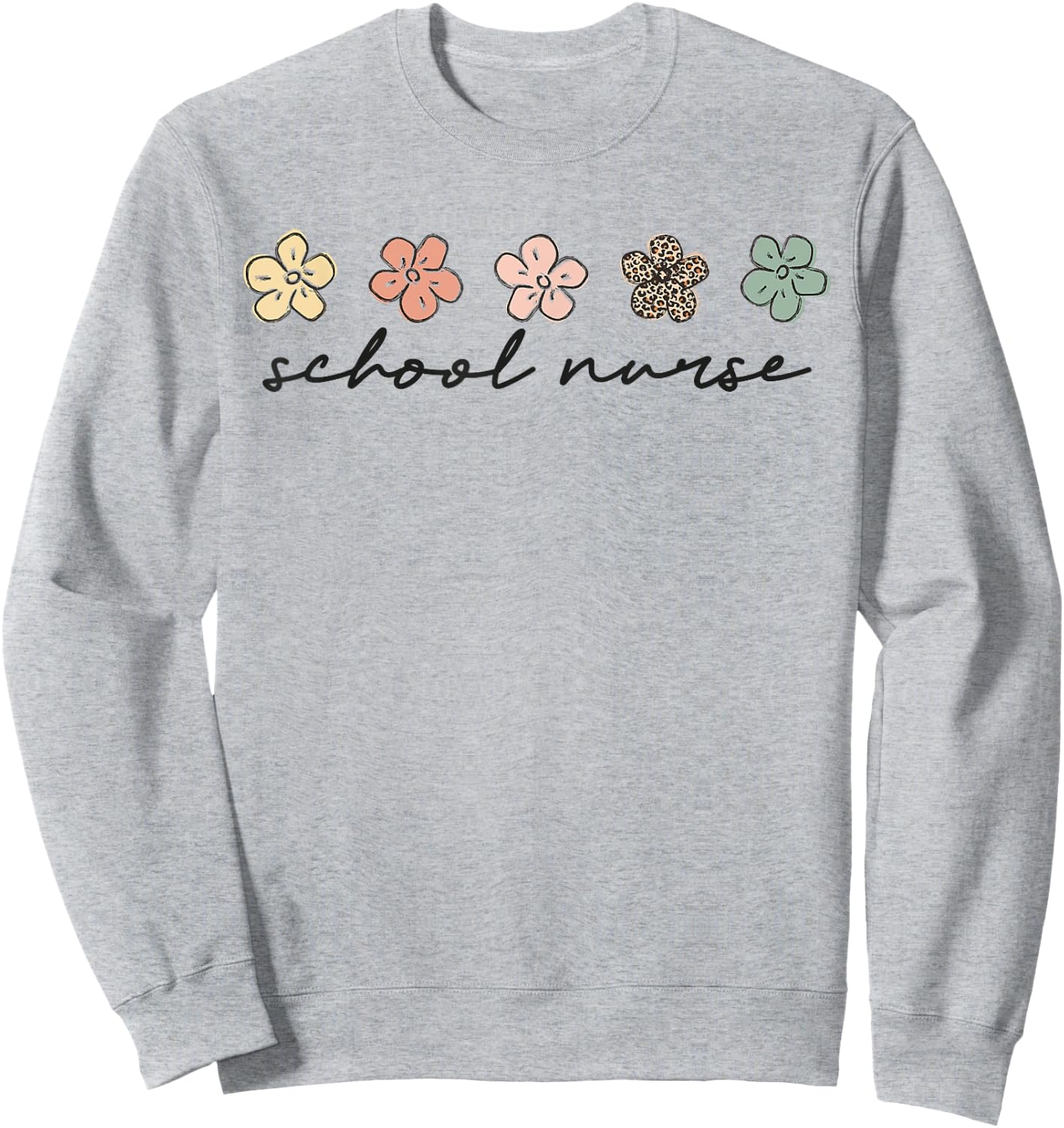 Cute leopard print School Nurse Appreciation nursing Sweatshirt - Sweatshirt | Ash