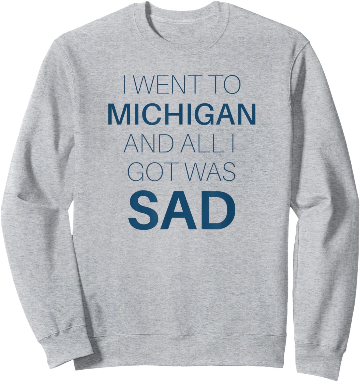 I Went to Michigan All I Got Was Sad Funny MI Gift Sweatshirt - Sweatshirt | Ash