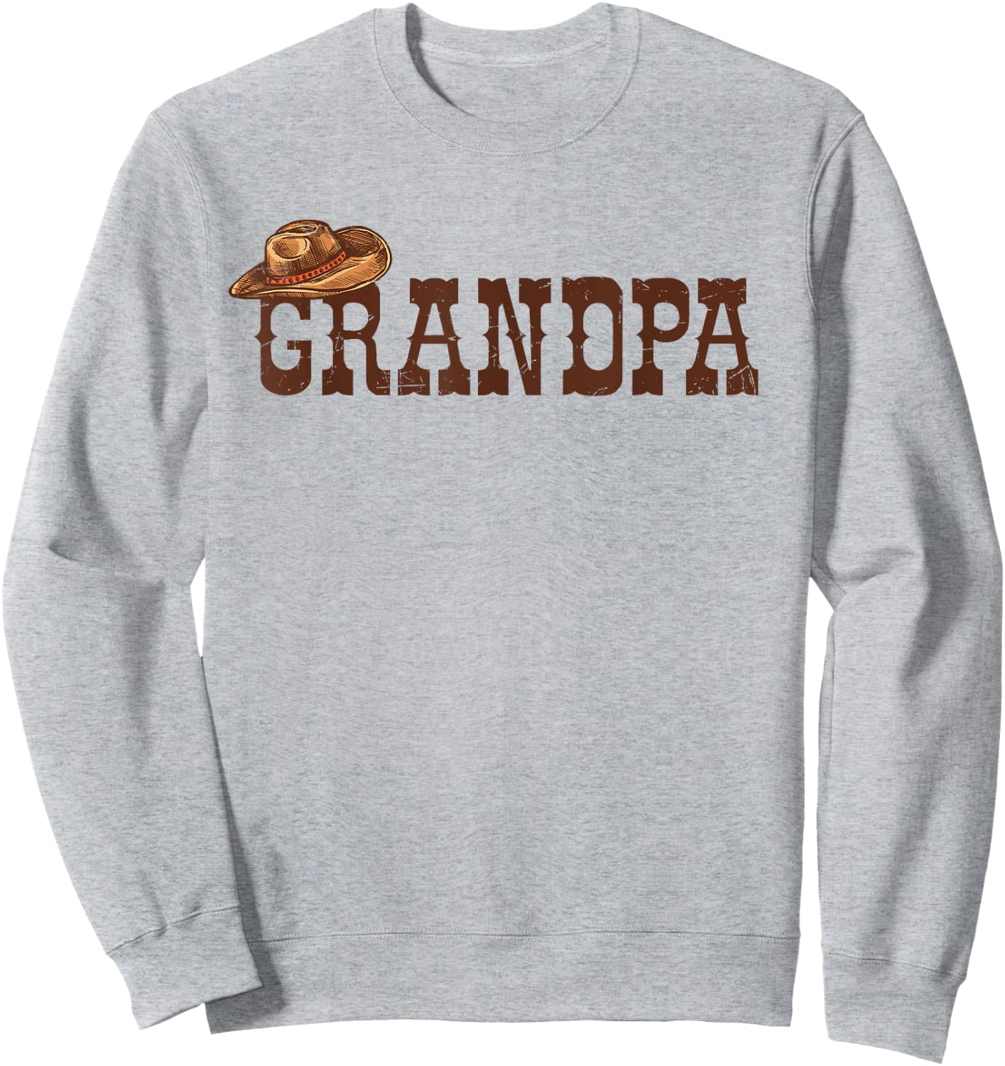 Grandpa Western Family Matching Birthday Cowboy Cowgirl Sweatshirt - Sweatshirt | Ash