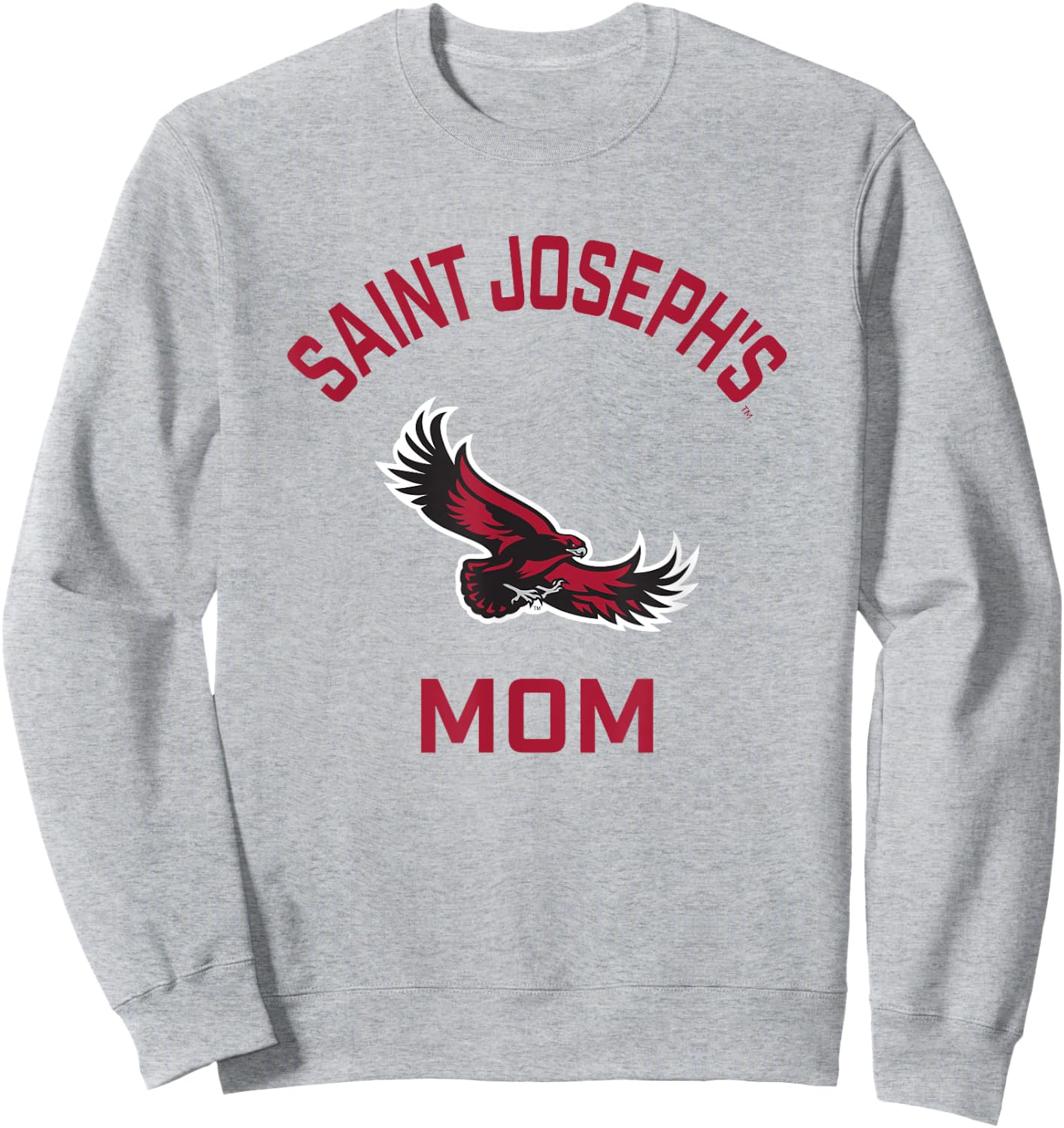 Saint Josephs University Hawks Arched Mom Sweatshirt - Sweatshirt | Ash