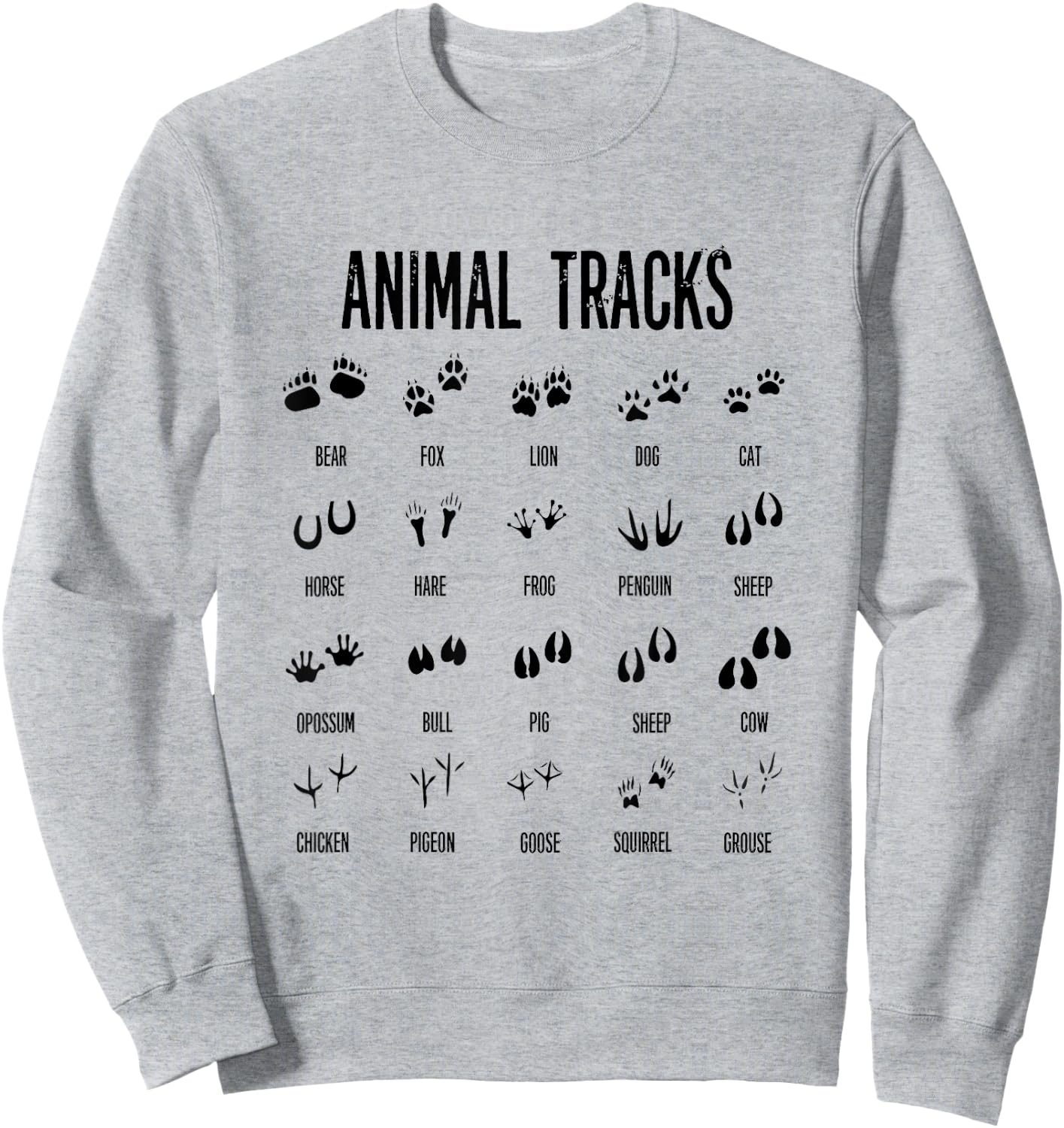 Kids Nature Explorer Animal Tracks For Camping Hiking Sweatshirt - Sweatshirt | Ash