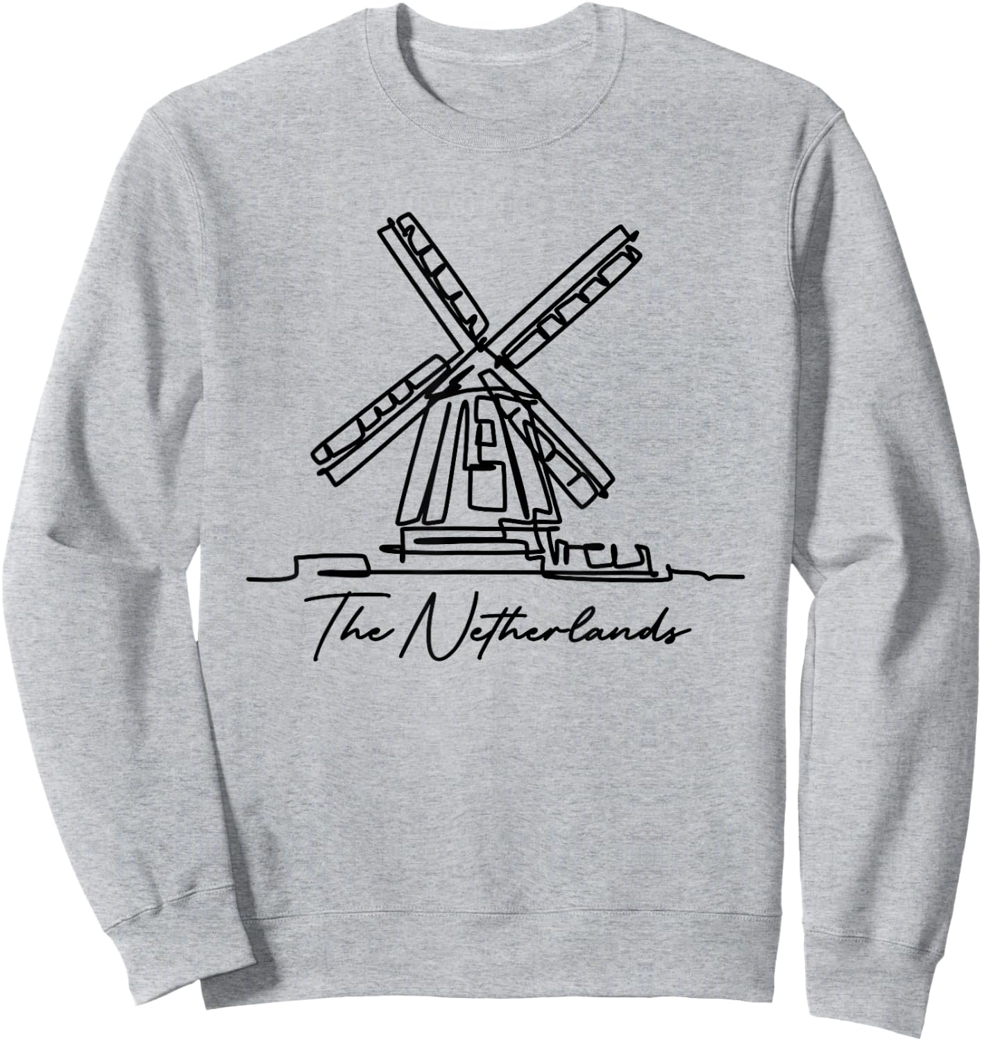 The Netherlands Windmill Amsterdam Zaanse Schans Souvenir Sweatshirt - Sweatshirt | Ash