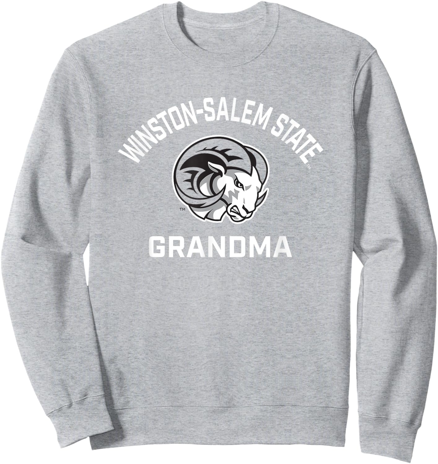Winston-Salem State University WSSU Rams Arched Grandma Sweatshirt - Sweatshirt | Ash