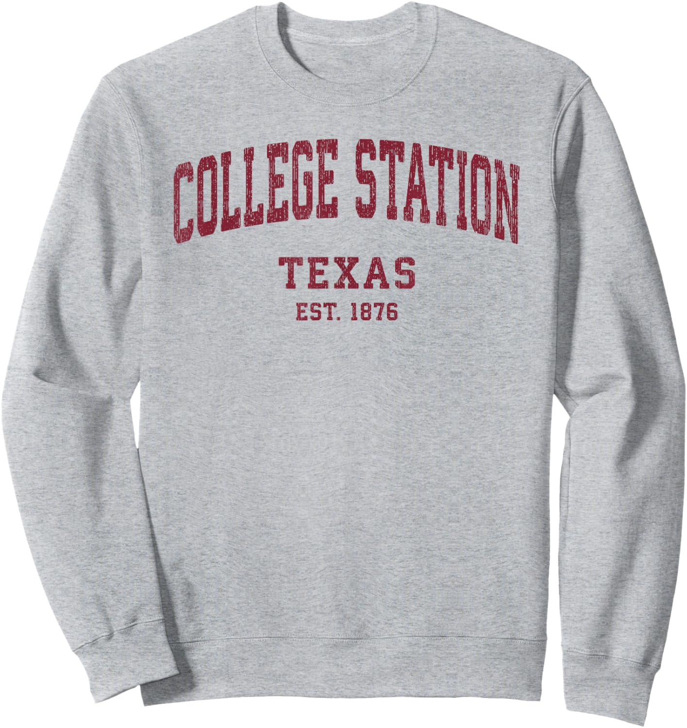 College Station Texas TX Vintage Athletic Sports Sweatshirt - Sweatshirt | Ash