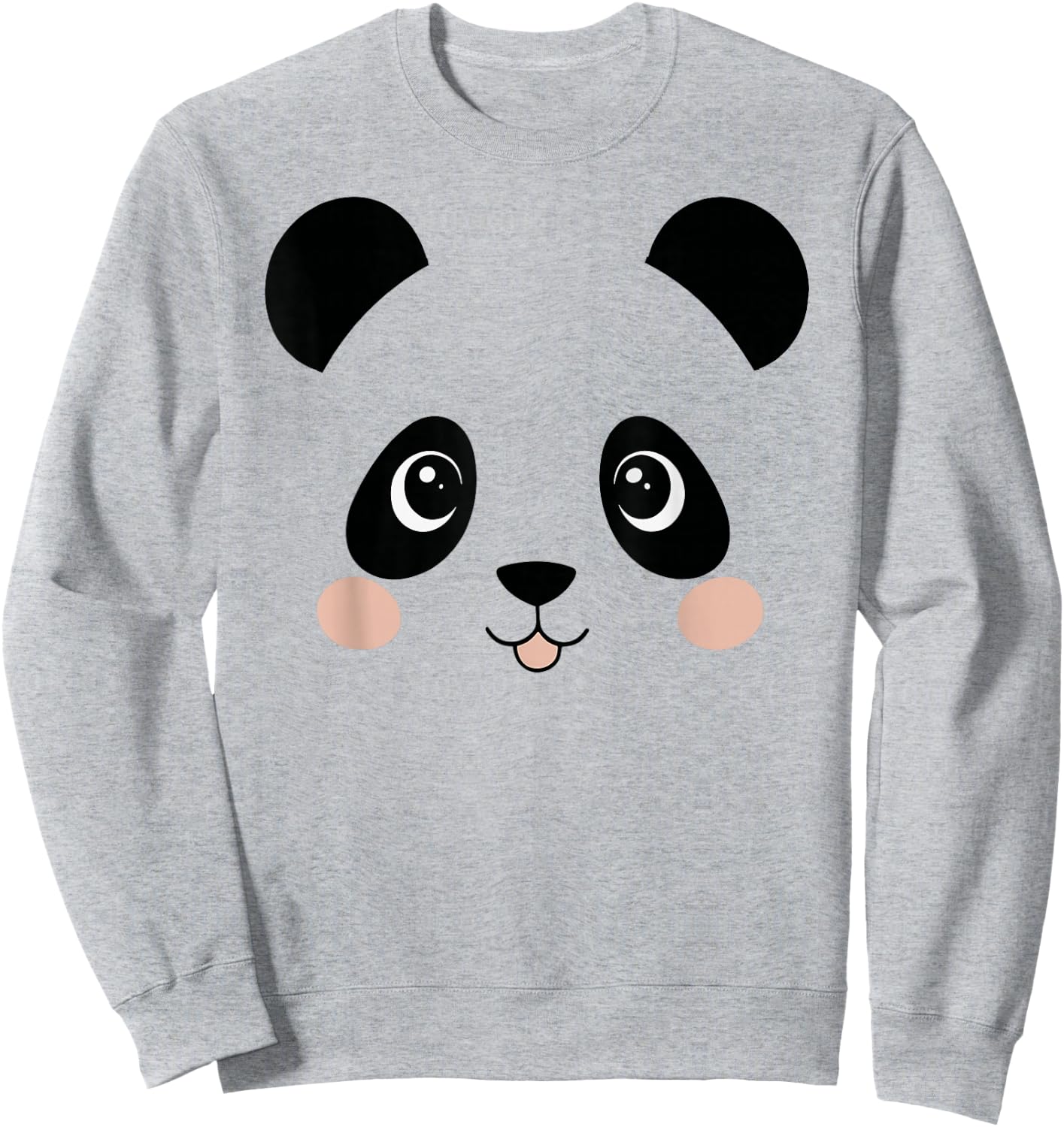 Panda Bear Face Halloween Costume Animal Sweatshirt - Sweatshirt | Ash