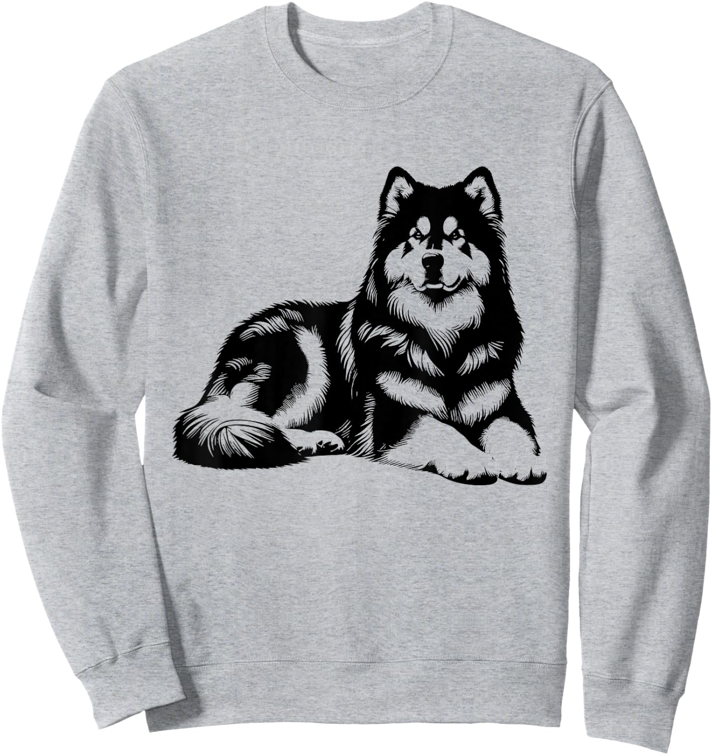 Dog Dad Mom Lover - Monochromatic Alaskan Malamute Sweatshirt - Sweatshirt | Ash