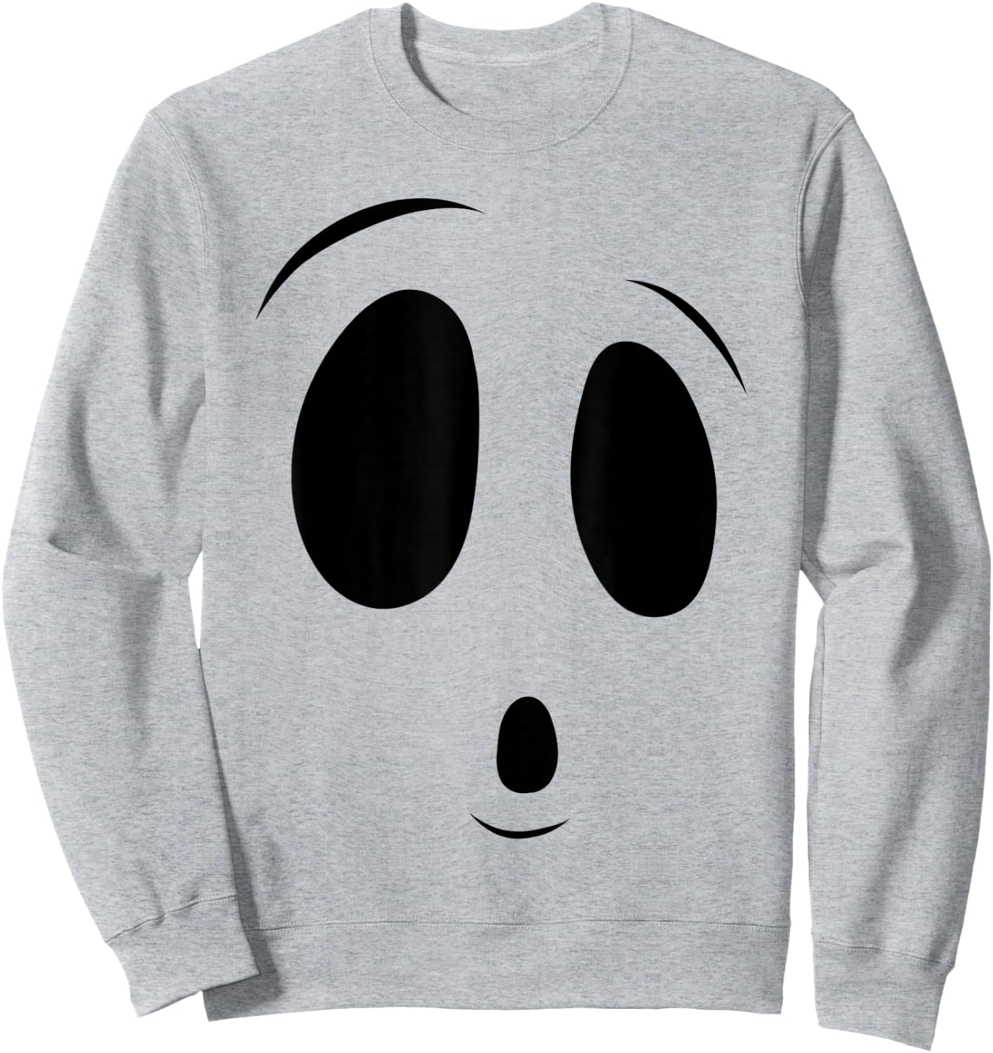 Funny Surprised Face Ghost Halloween Costume for Boys Girls Sweatshirt - Sweatshirt | Ash