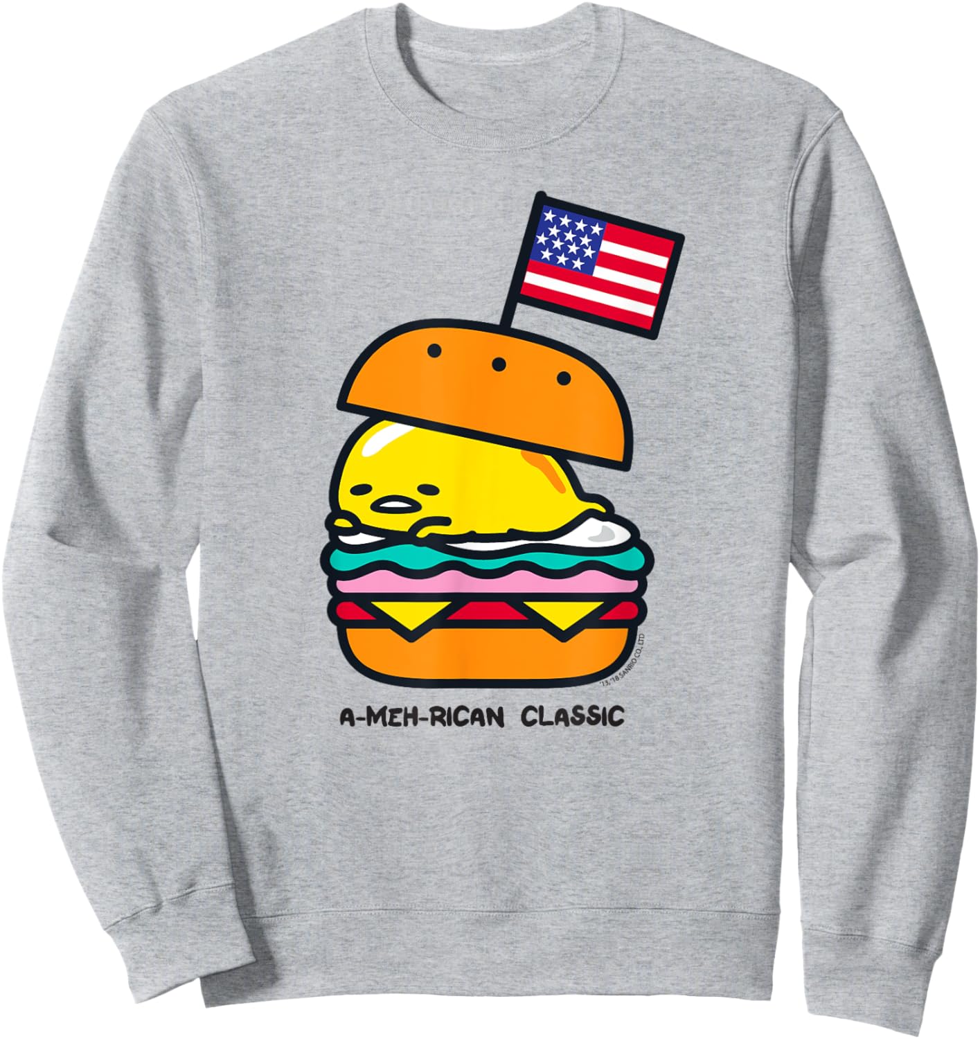 Gudetama American Classic Burger Shirt Sweatshirt - Sweatshirt | Ash