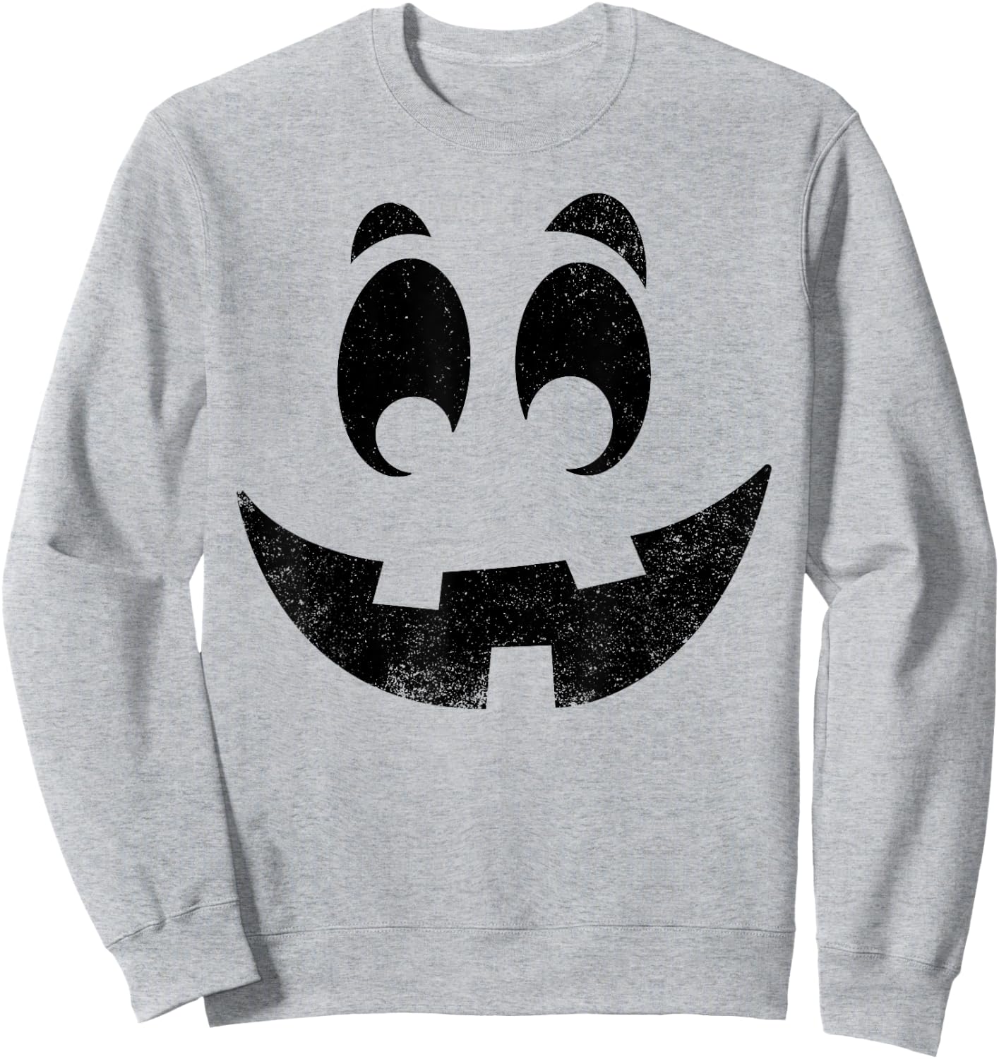 Vintage Jack O Lantern Pumpkin Face Halloween Costume Sweatshirt - Sweatshirt | Ash