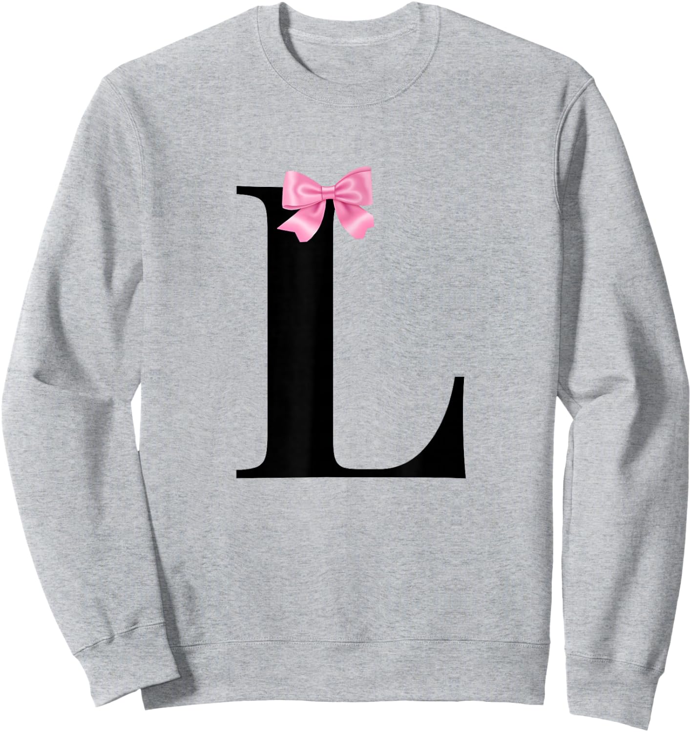 Letter L Coquette Monogram With Pink Bow Initial Name Sweatshirt - Sweatshirt | Ash