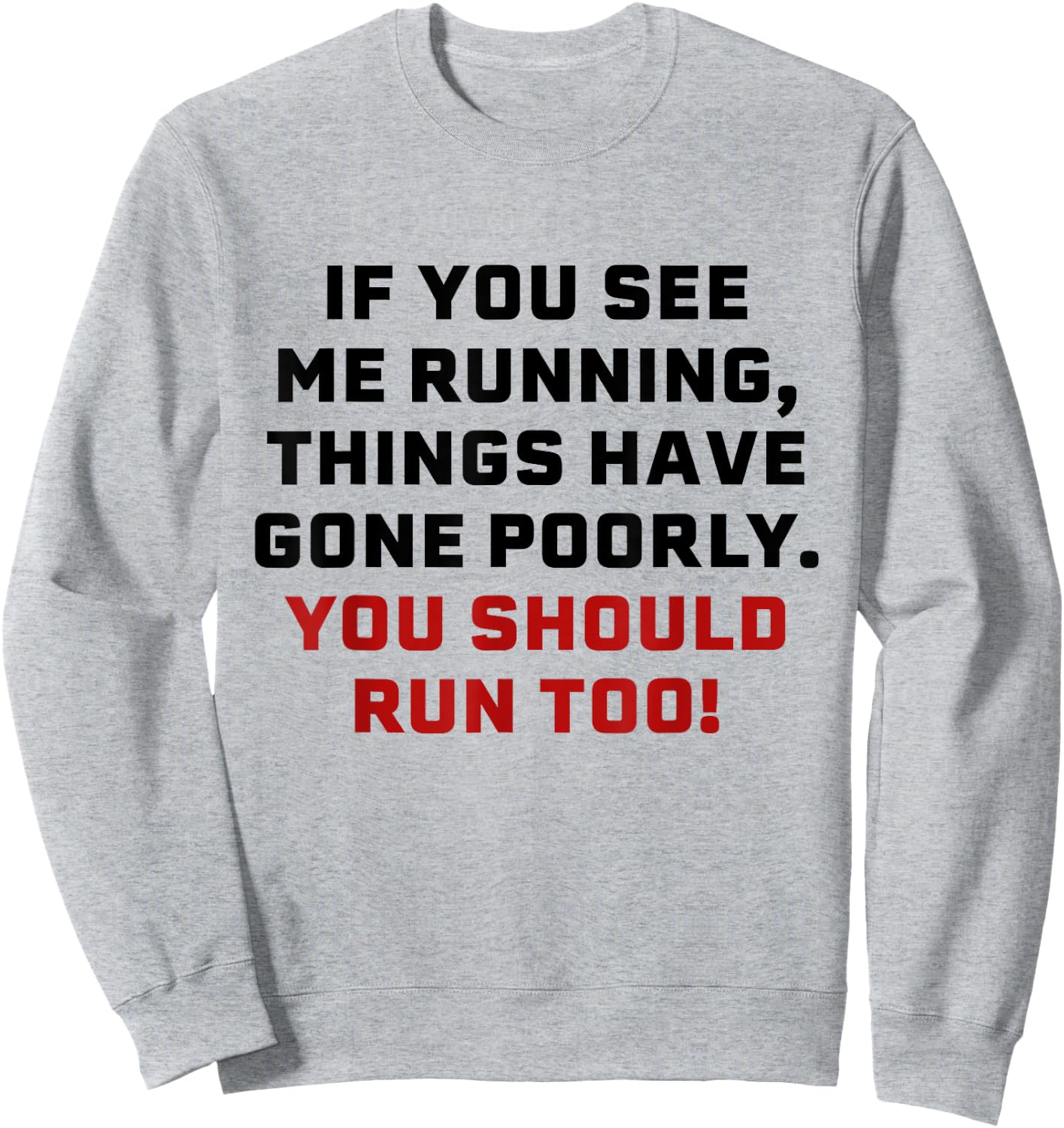 If You See Me Running Things Have Gone Poorly You Should Run Sweatshirt - Sweatshirt | Ash