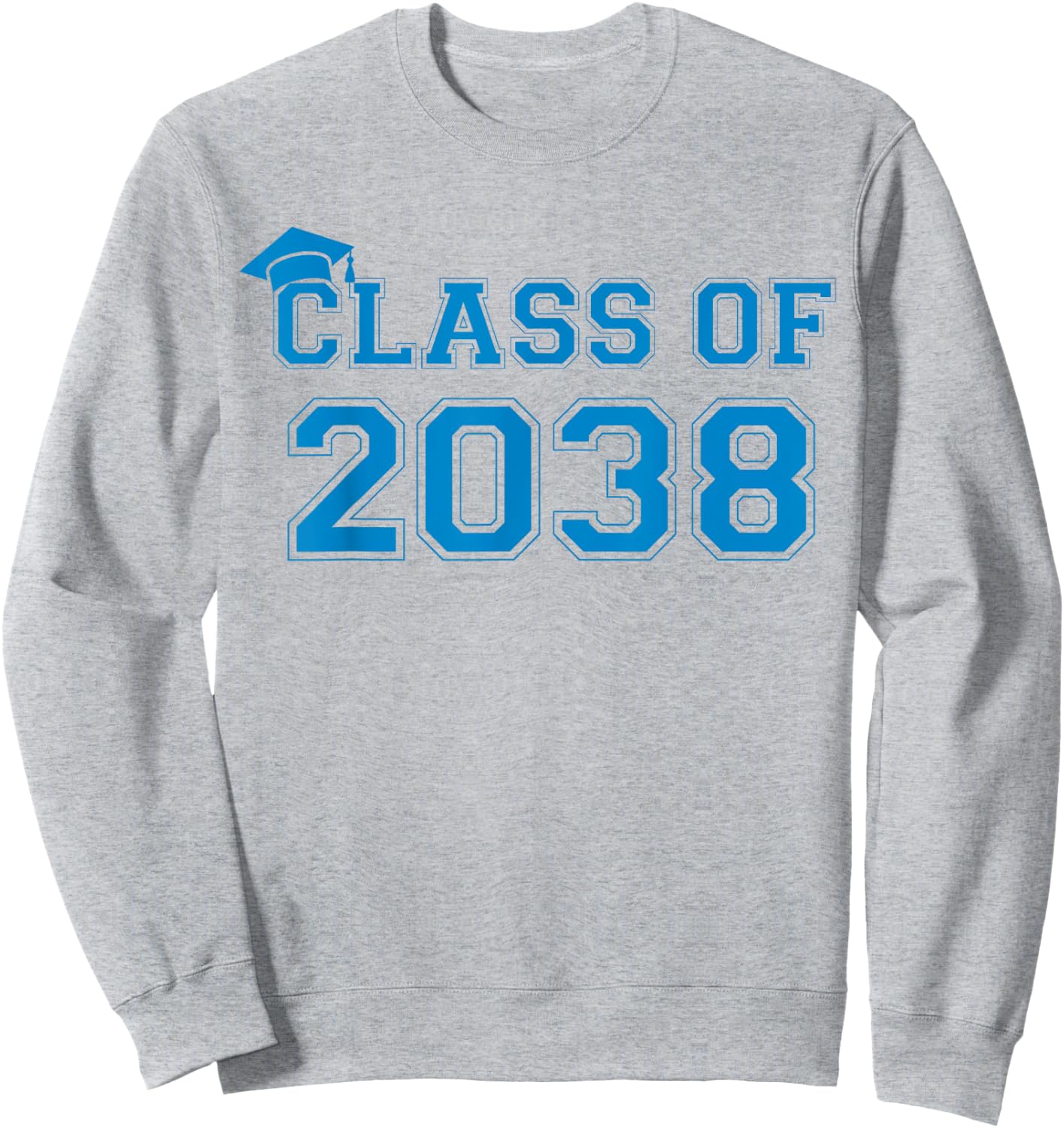 Class Of 2038 Handprint Pre-K Blue Kids 2038 Graduation Boys Sweatshirt - Sweatshirt | Ash