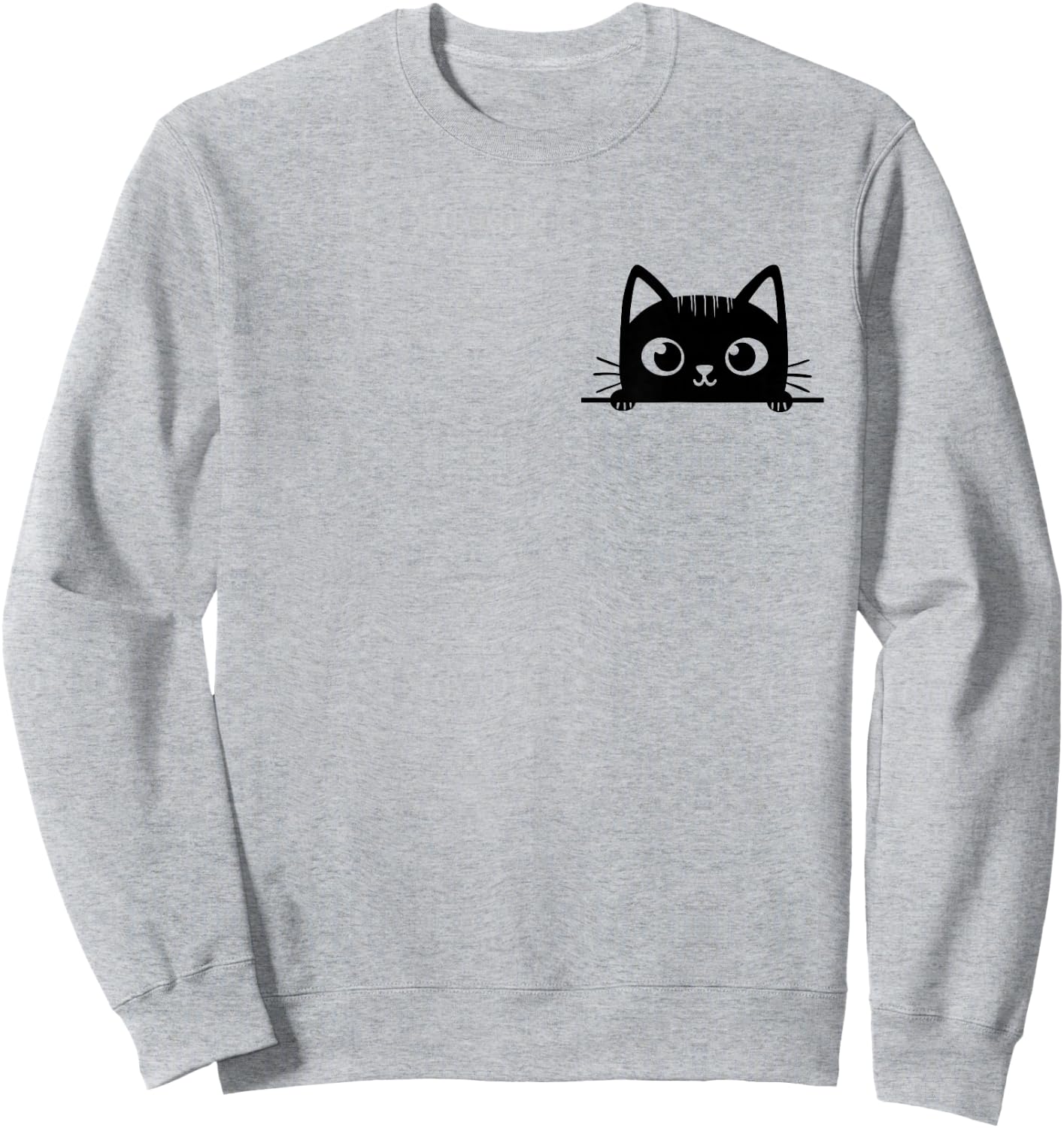 Cute black cat pocket, cat peeking out, black kitten pocket Sweatshirt - Sweatshirt | Ash