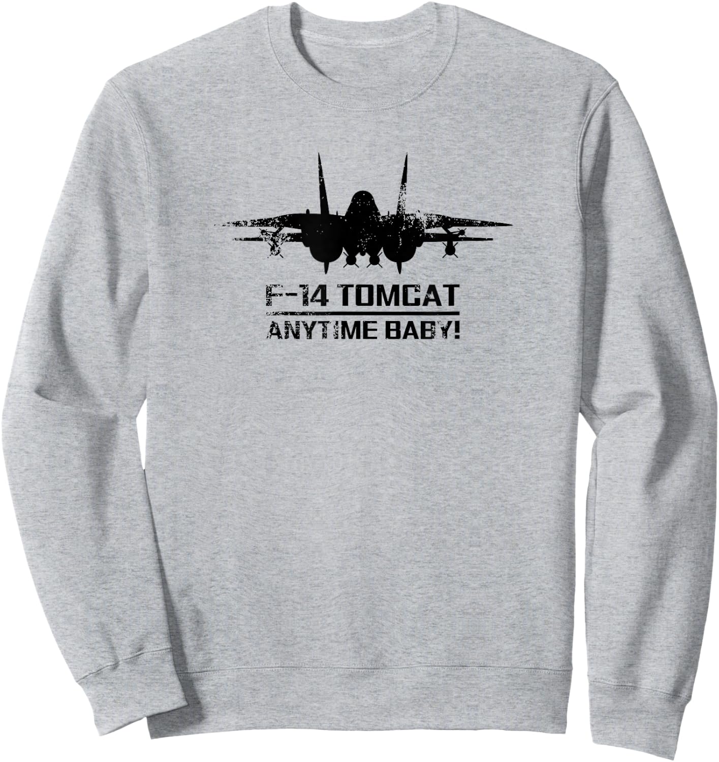 Jeff Hobrath F-14 Tomcat Military Fighter Jet Distressed Modern - -Baby - Grey - Small Sweatshirt - Sweatshirt | Ash