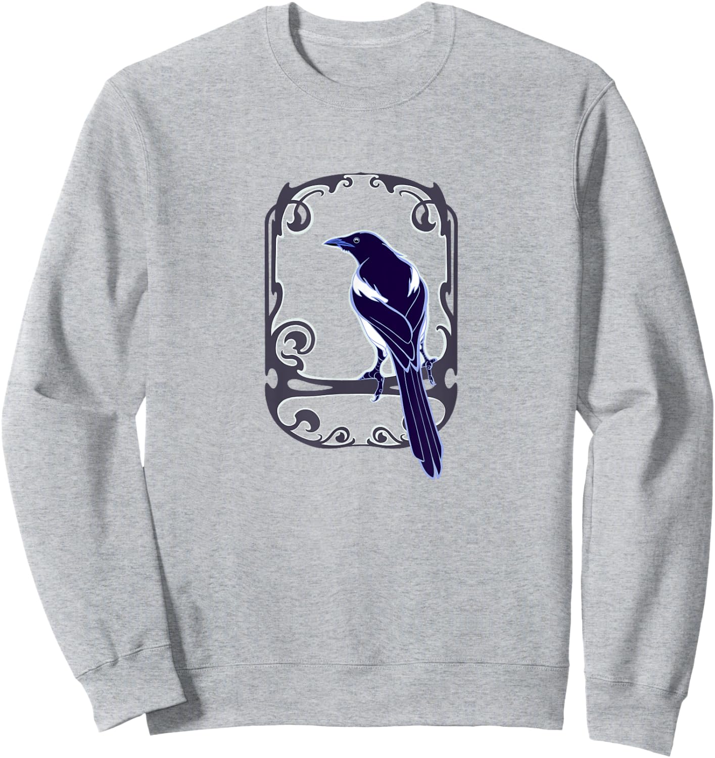 Gothic and Nouveau style Magpie bird, for ornithology lovers Sweatshirt - Sweatshirt | Ash